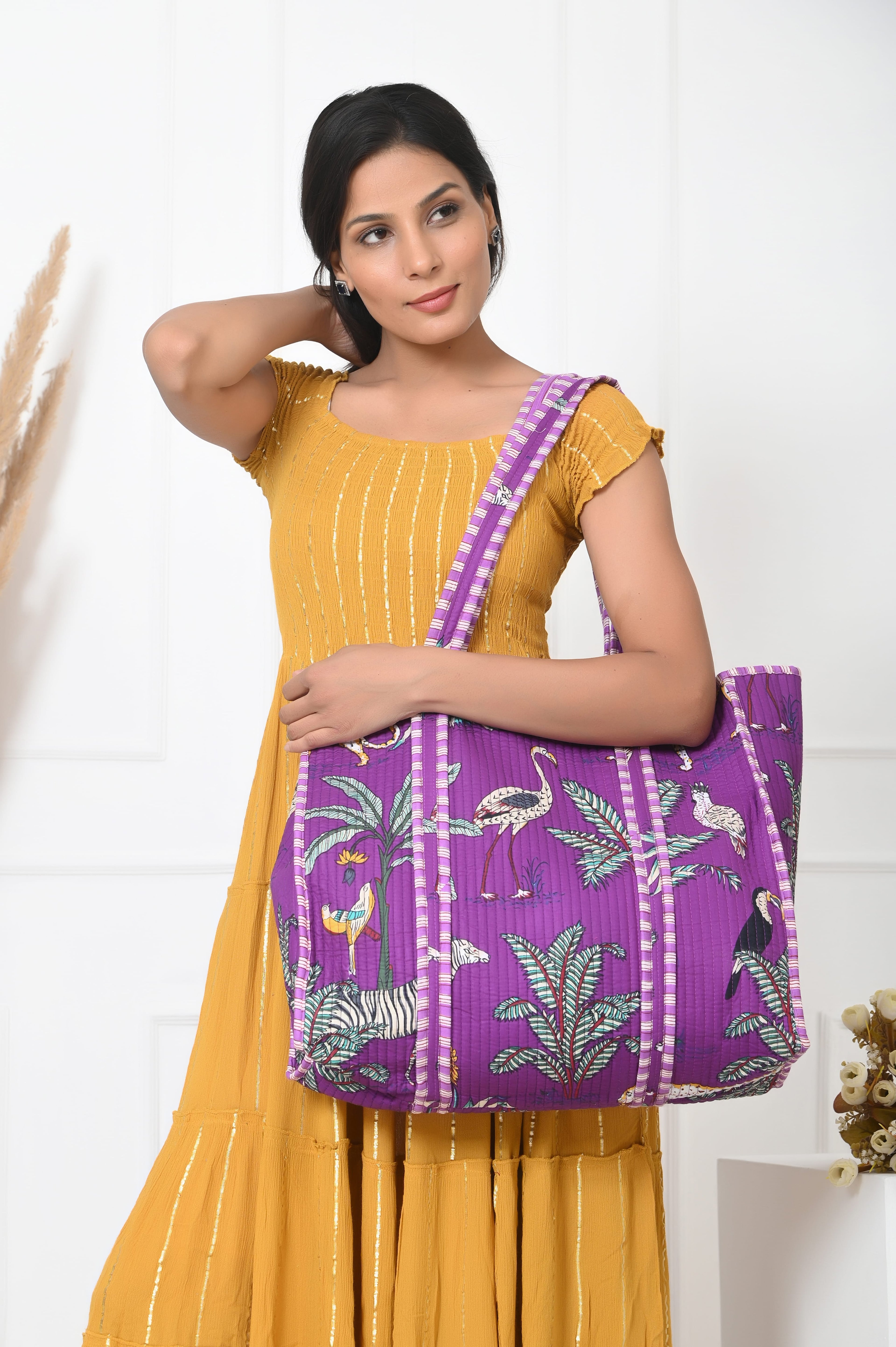 The Jungle Tote — handmade hand block printed cotton tote bag, ethically made in Rajasthan, India