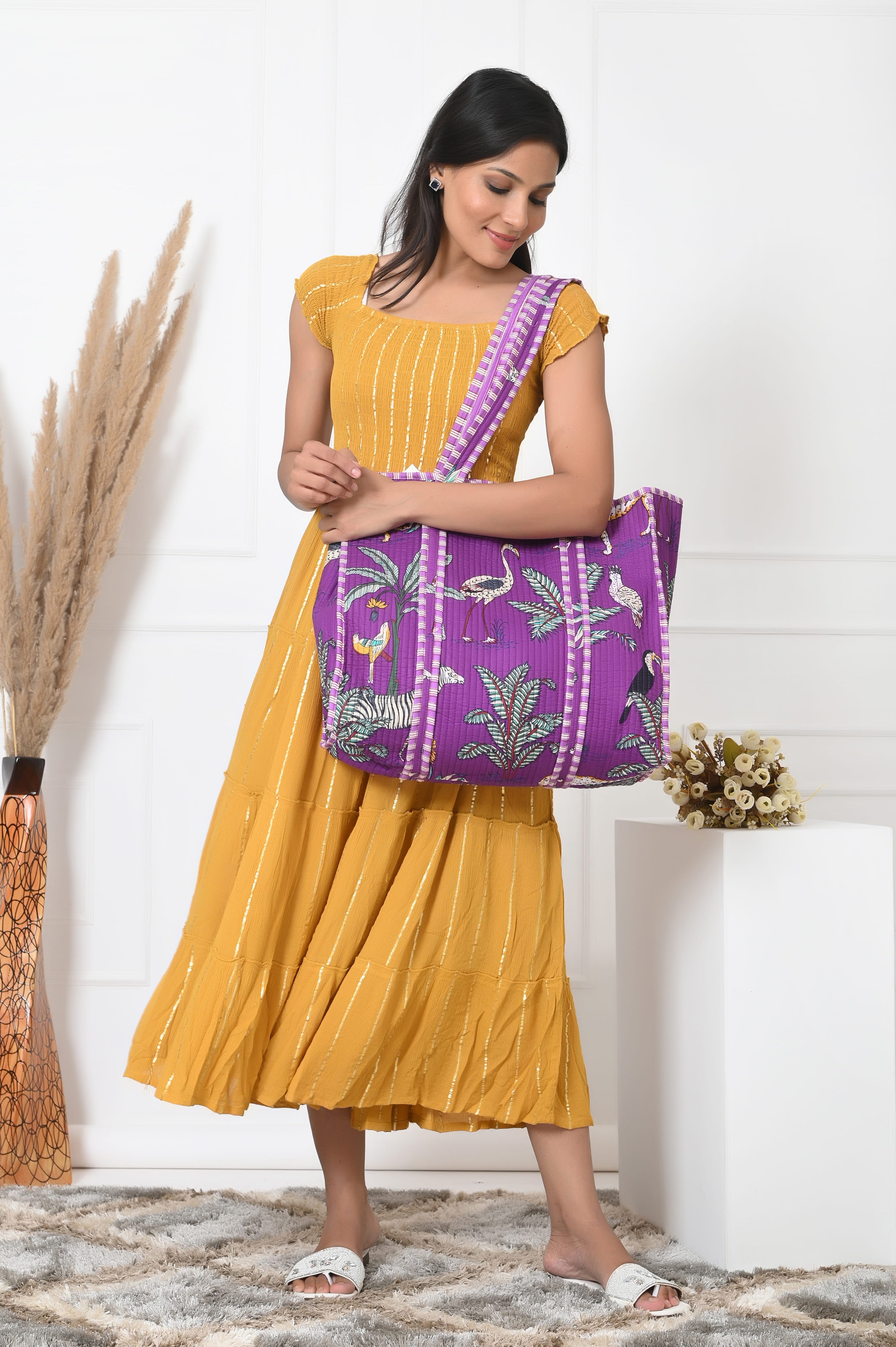 The Jungle Tote — handmade hand block printed cotton tote bag, ethically made in Rajasthan, India