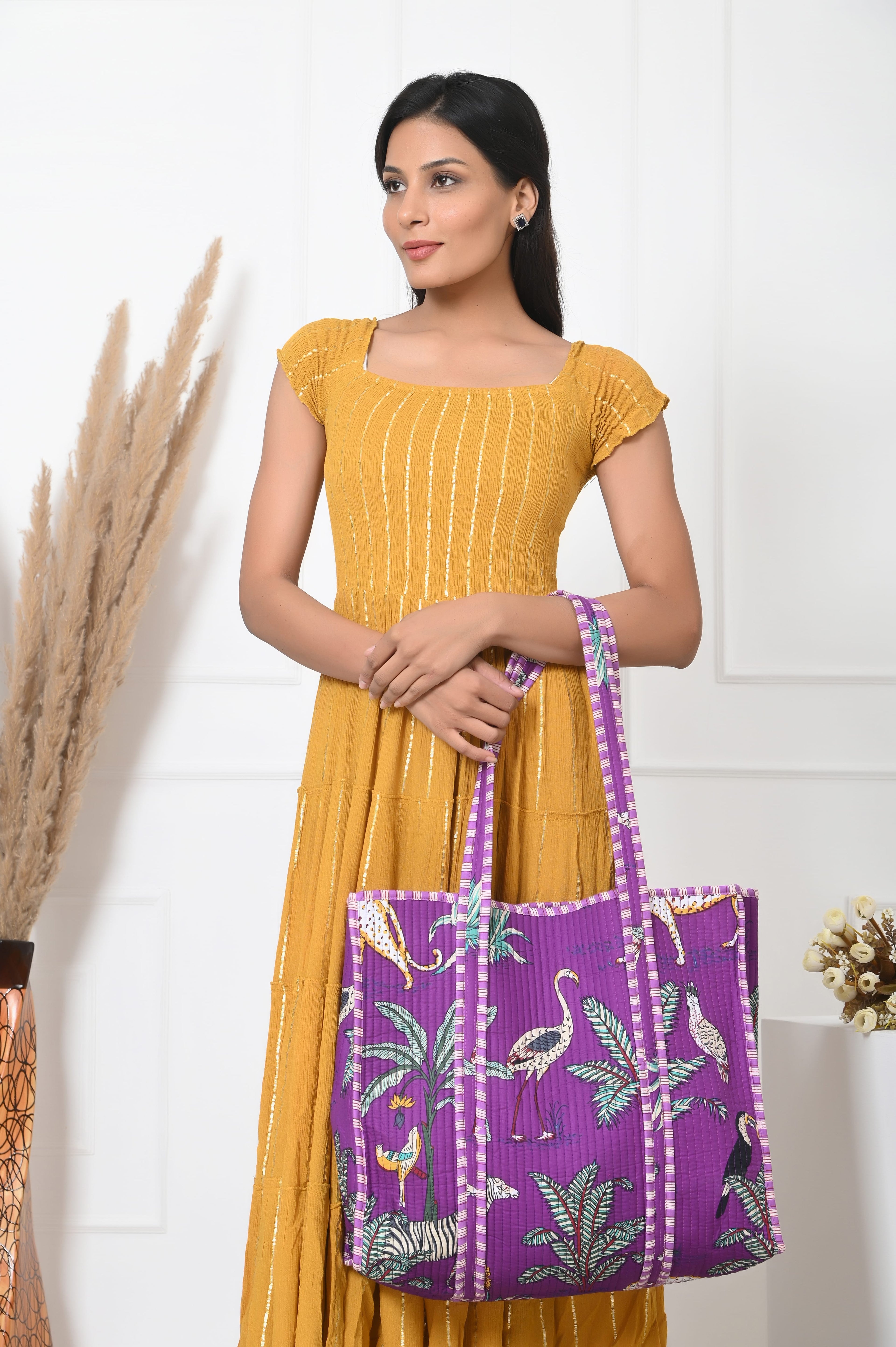The Jungle Tote — handmade hand block printed cotton tote bag, ethically made in Rajasthan, India