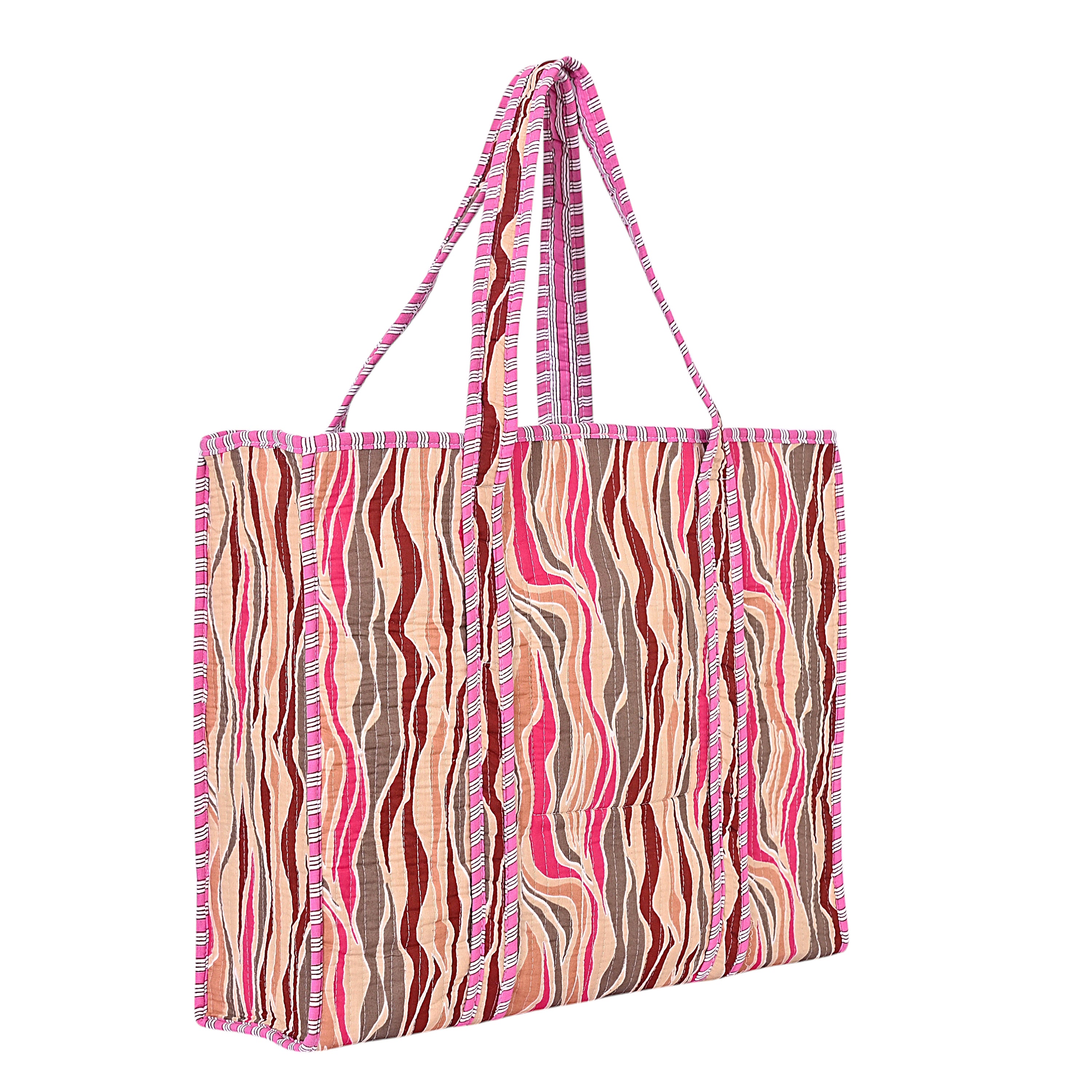 Handmade Quilted Cotton Tote Bag – Stylish & Spacious