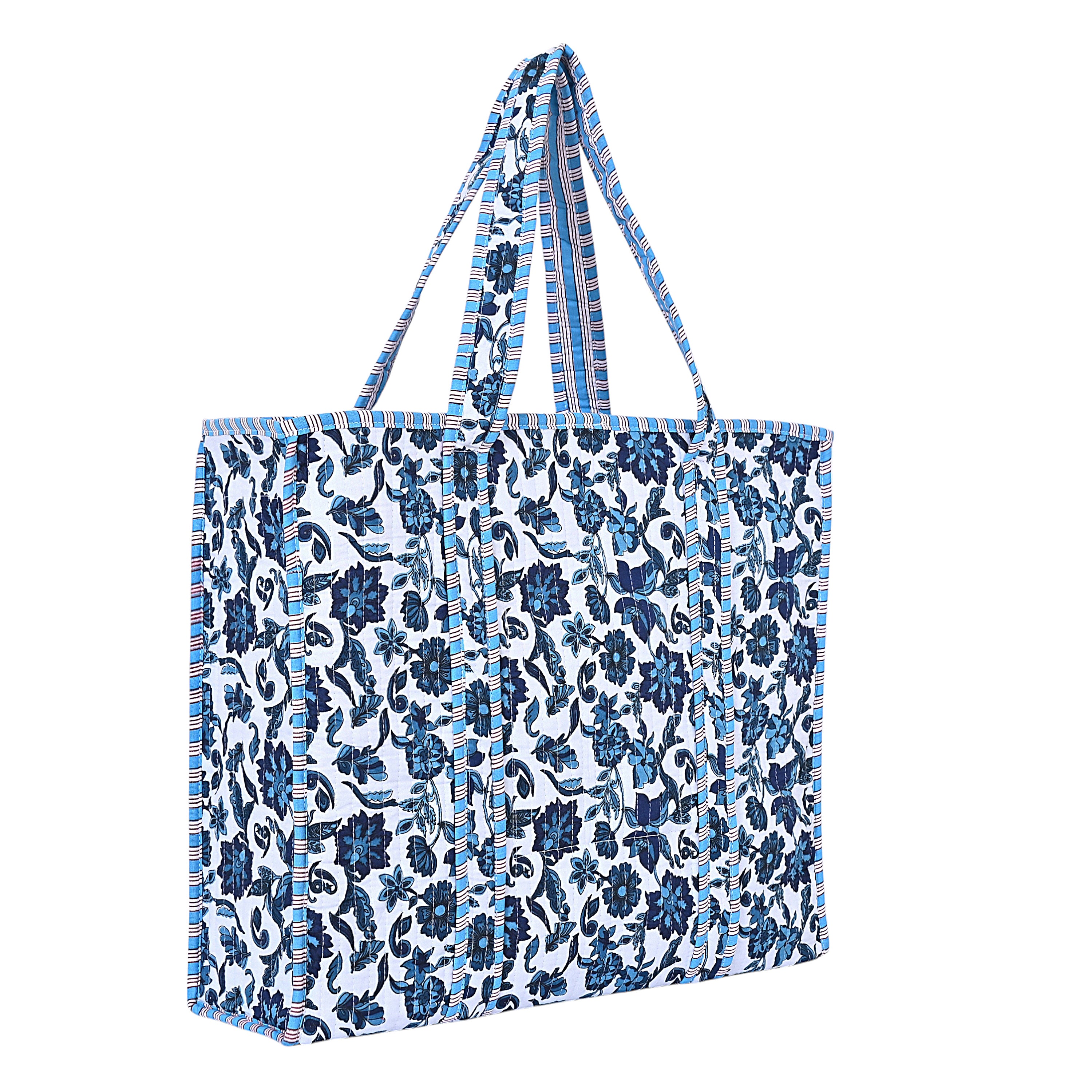 Handmade Floral Quilted Tote Bag – Spacious & Stylish