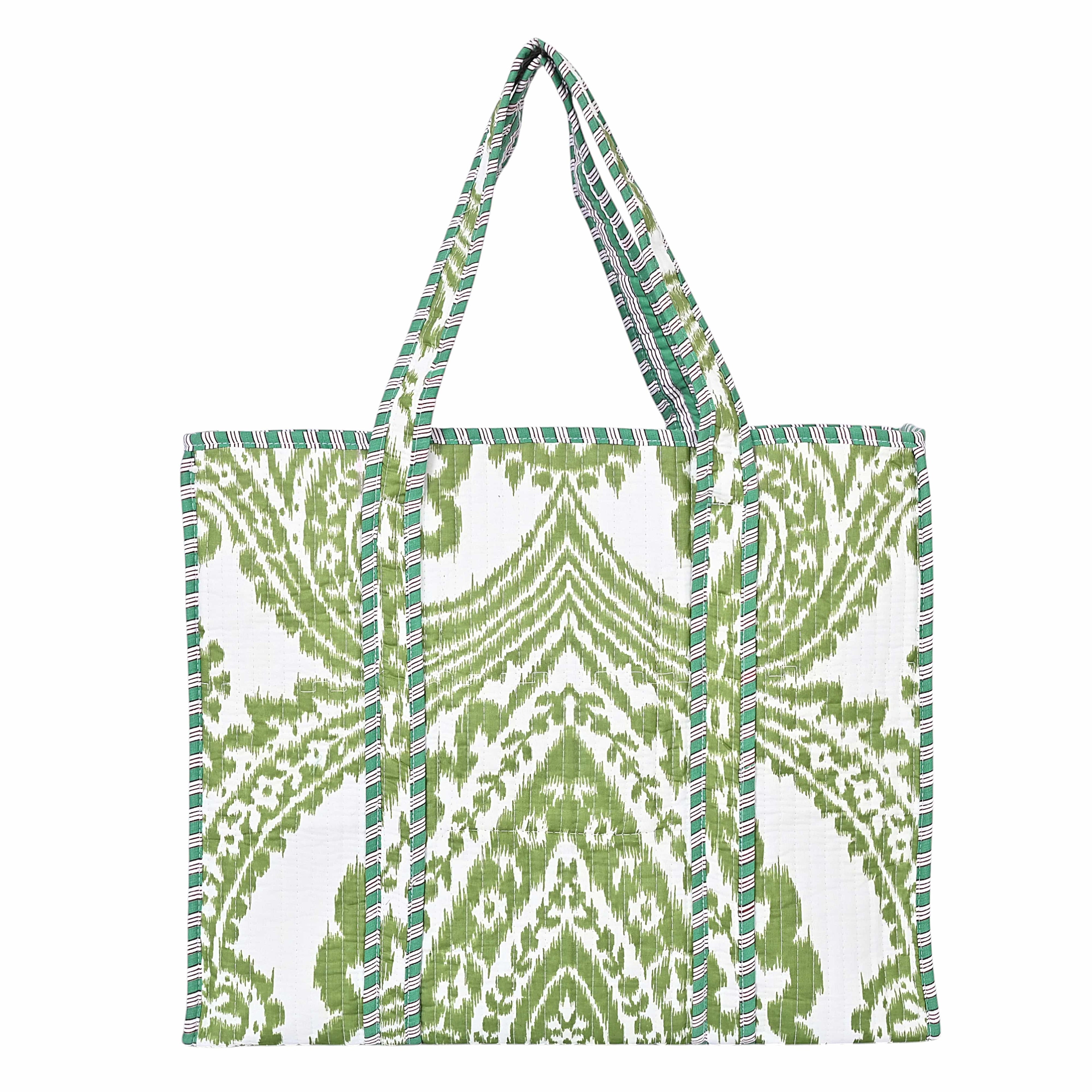 The Ikat Tote — handmade hand block printed cotton tote bag, ethically made in Rajasthan, India