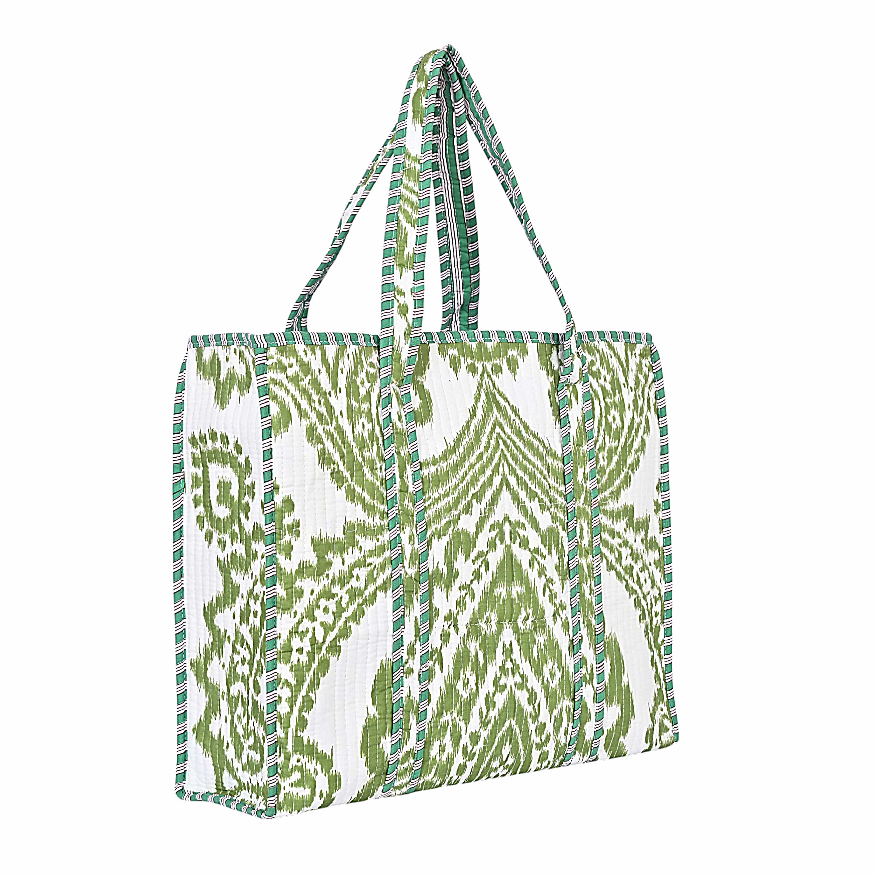 The Ikat Tote — handmade hand block printed cotton tote bag, ethically made in Rajasthan, India