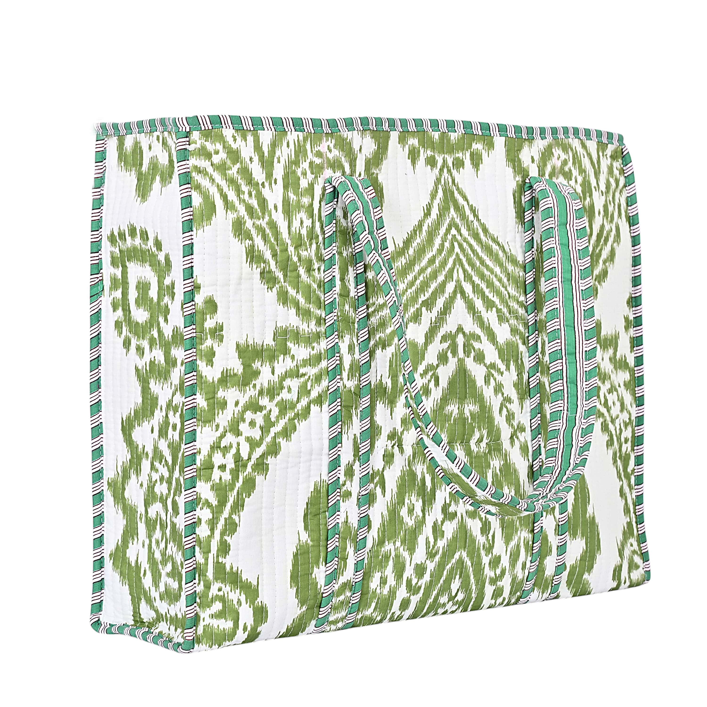 The Ikat Tote — handmade hand block printed cotton tote bag, ethically made in Rajasthan, India