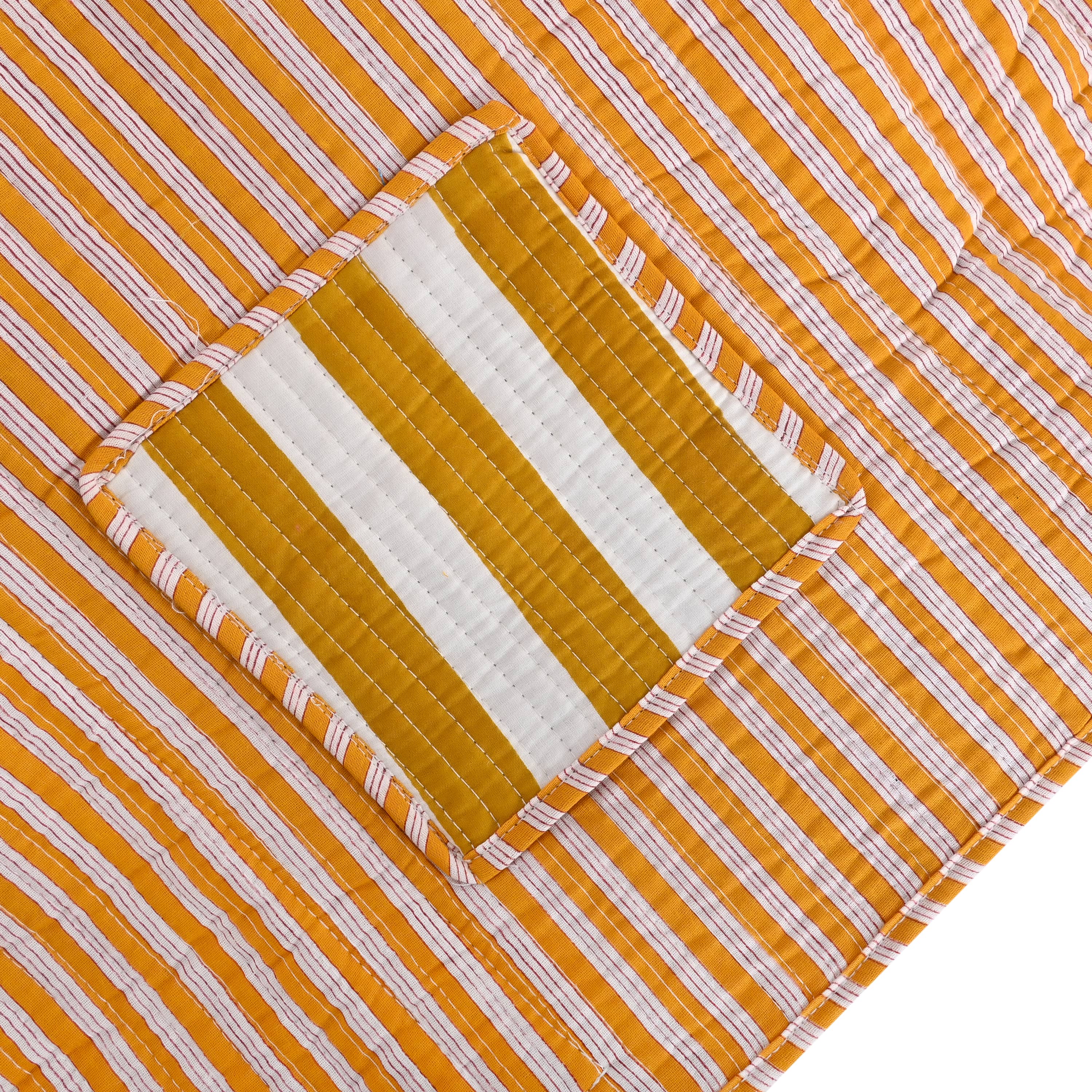 The Stripe Tote — handmade hand block printed cotton tote bag, ethically made in Rajasthan, India