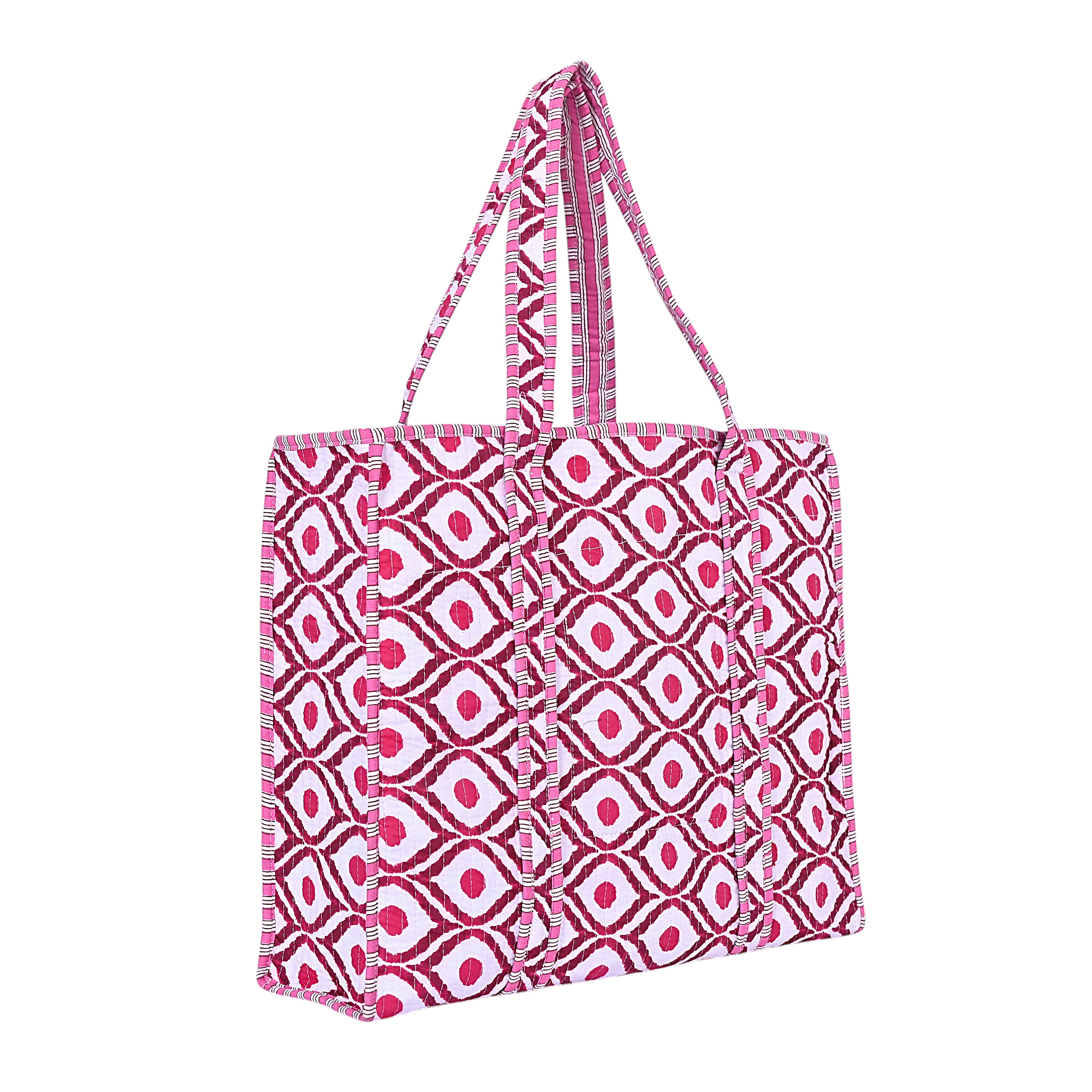 Handmade Quilted Cotton Tote Bag – Stylish & Spacious