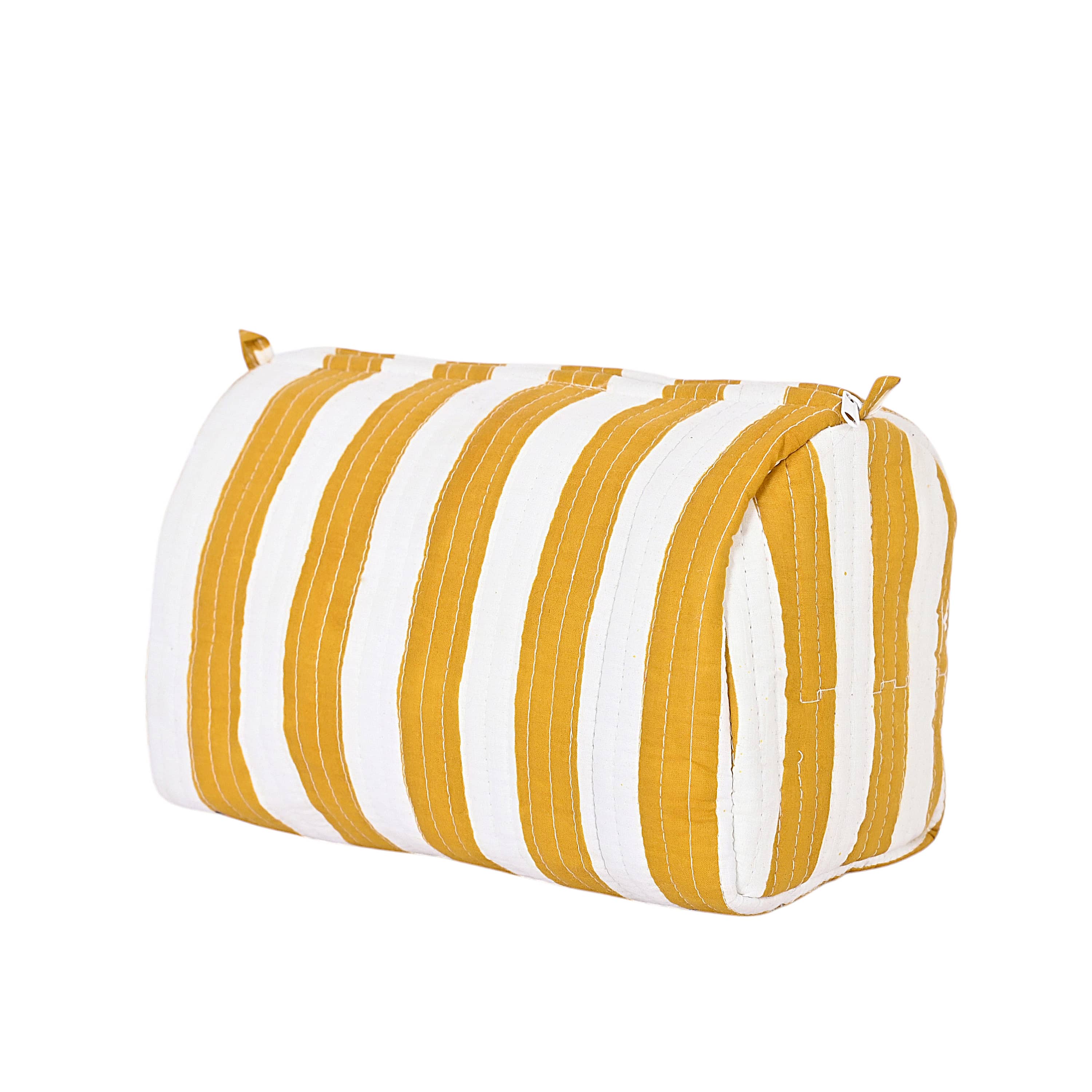 The Striped Travel Set — handmade hand block printed cotton travel pouch set, ethically made in Rajasthan, India