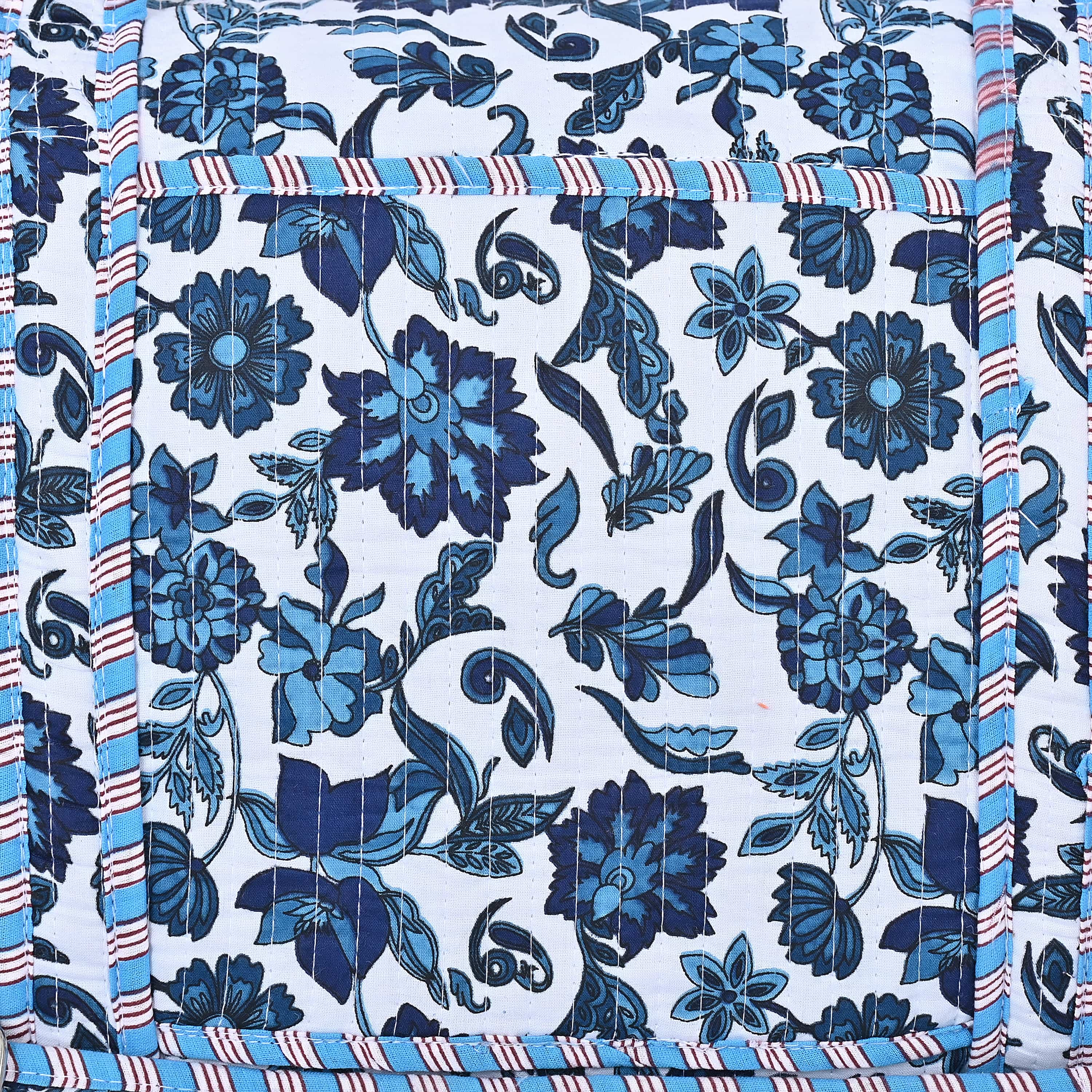 The Floral Paisley Cotton Weekender — handmade hand block printed cotton weekender bag, ethically made in Rajasthan, India