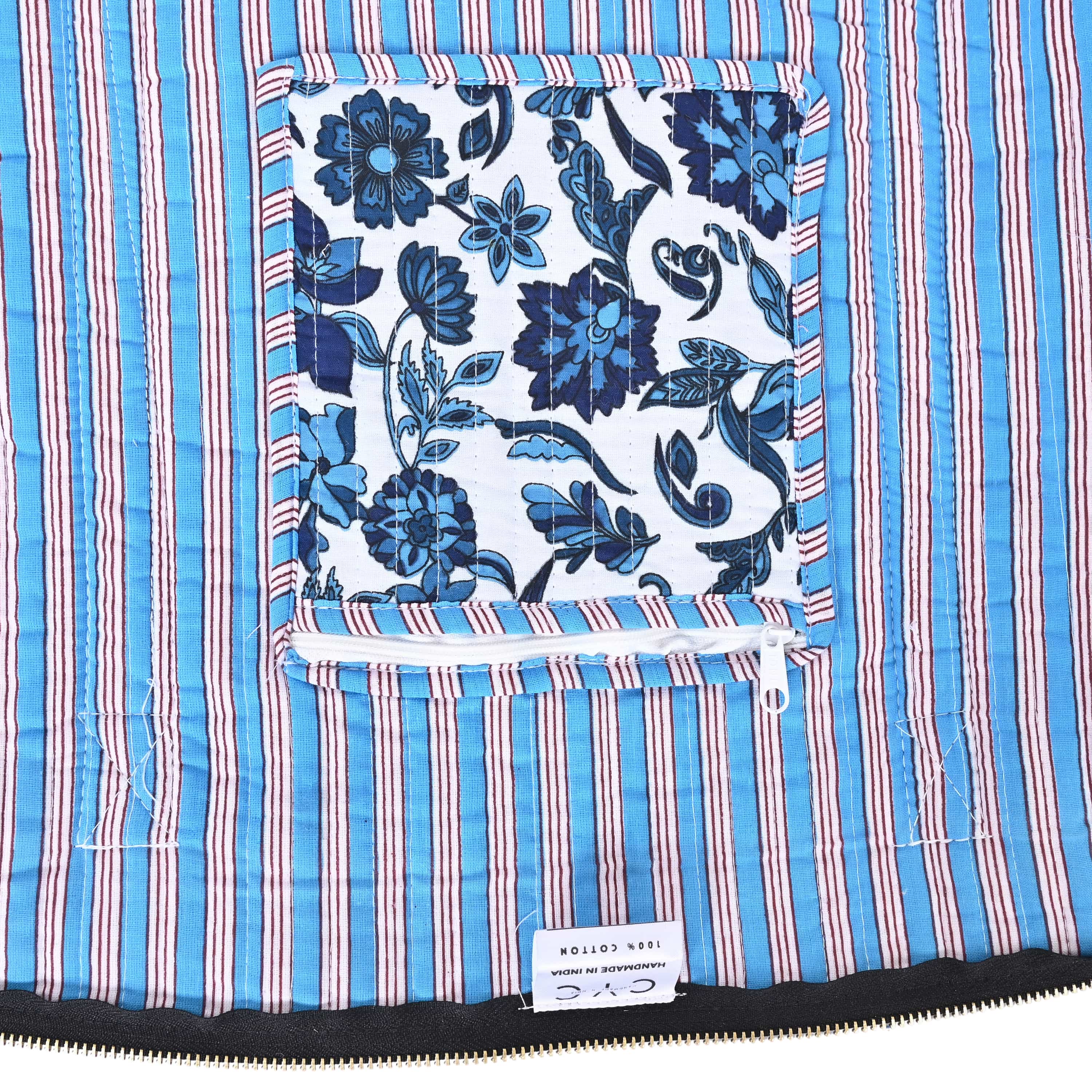 The Floral Paisley Cotton Weekender — handmade hand block printed cotton weekender bag, ethically made in Rajasthan, India