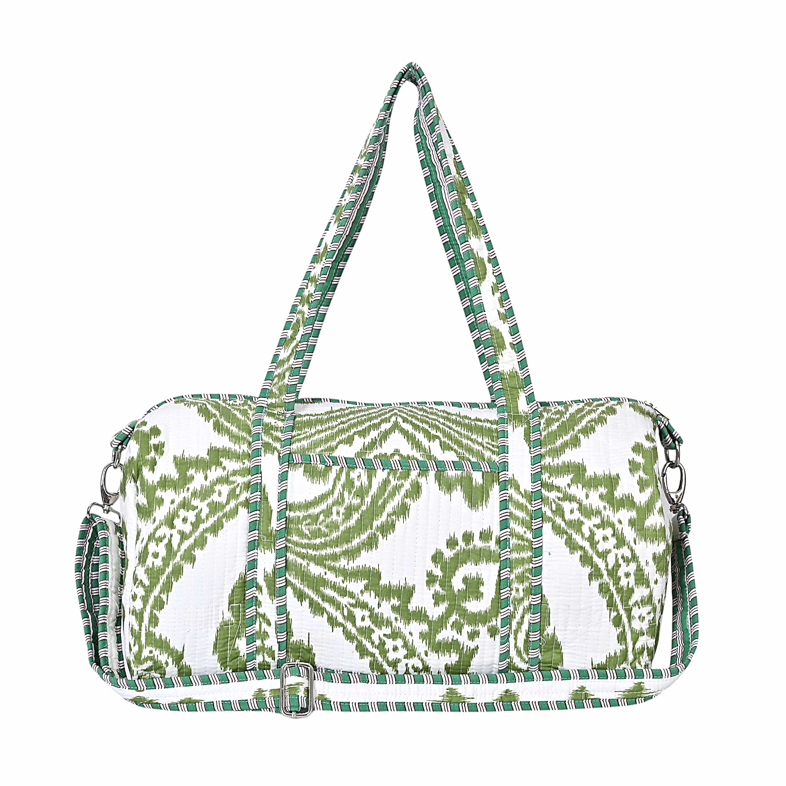 The Ikat Cotton Weekender — handmade hand block printed cotton weekender bag, ethically made in Rajasthan, India