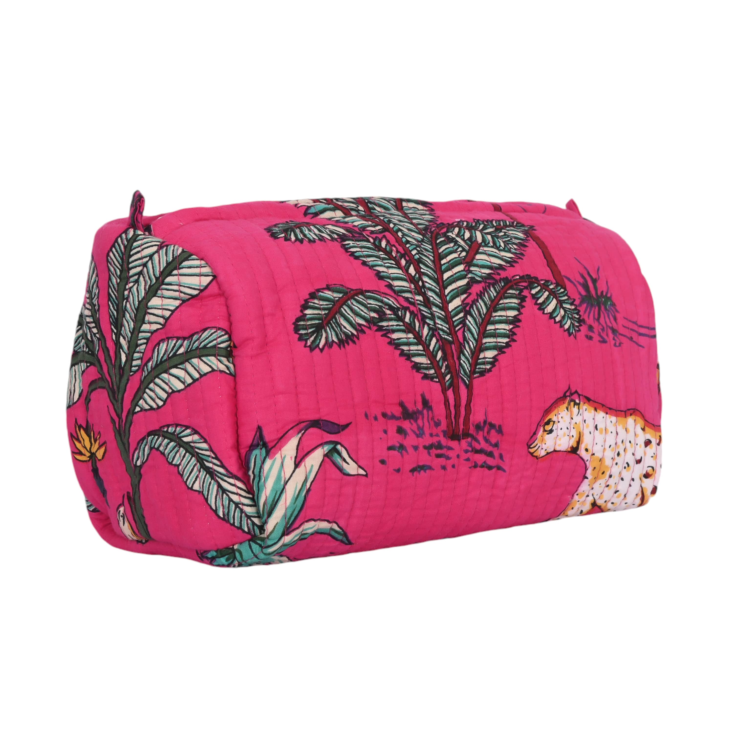 Mixed Jungle 3 Piece Travel Set — handmade hand block printed cotton travel pouch set, ethically made in Rajasthan, India
