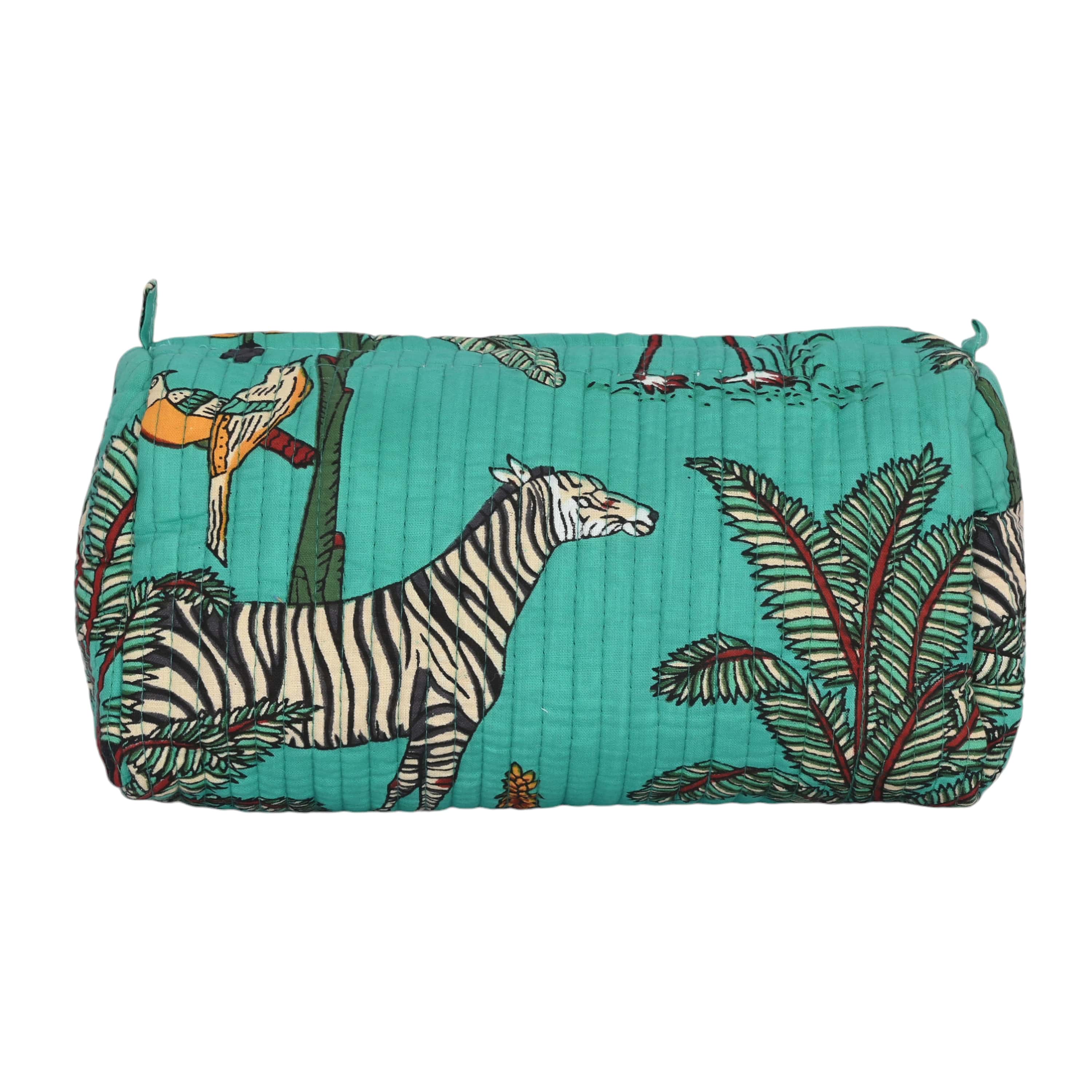 Mixed Jungle 3 Piece Travel Set — handmade hand block printed cotton travel pouch set, ethically made in Rajasthan, India