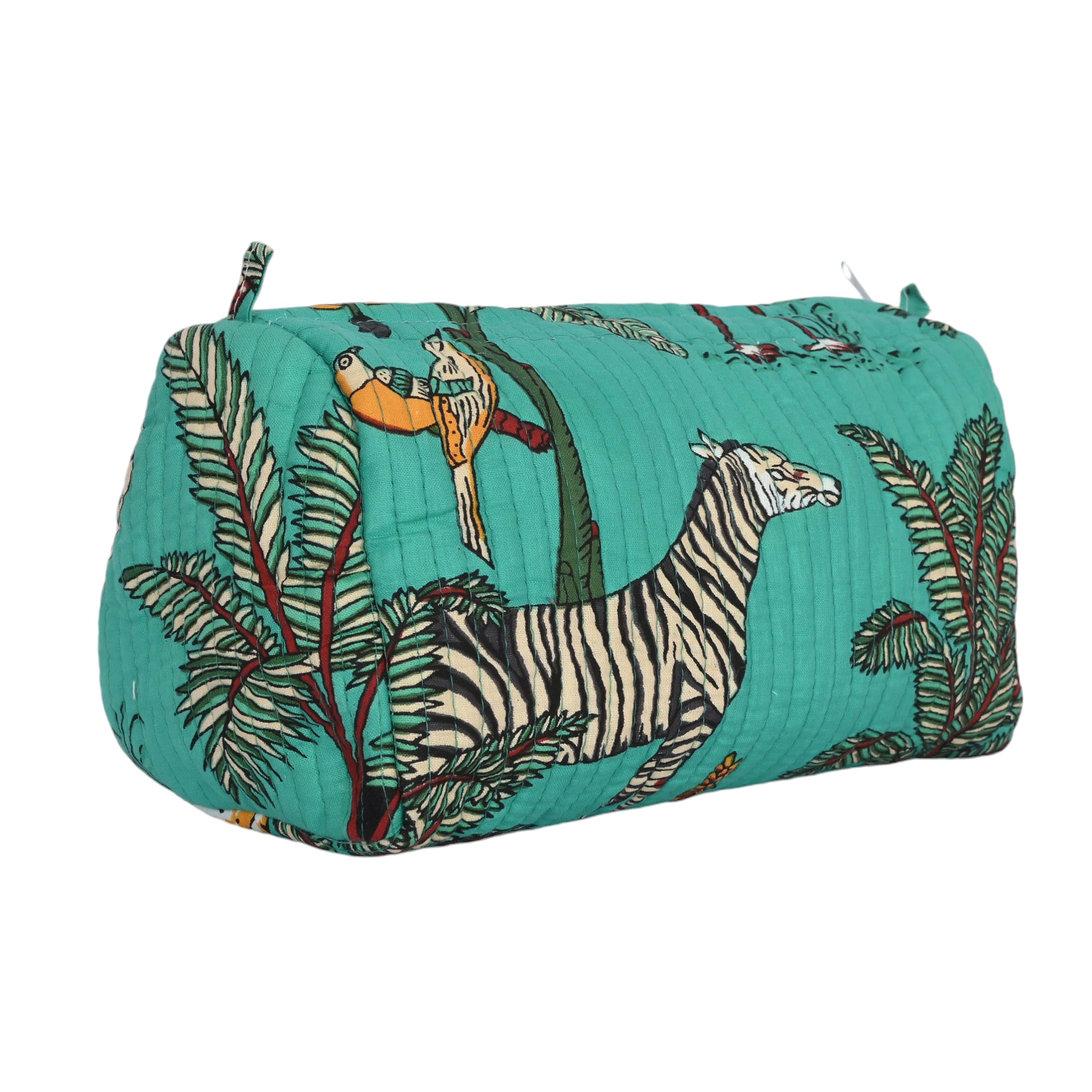 Mixed Jungle 3 Piece Travel Set — handmade hand block printed cotton travel pouch set, ethically made in Rajasthan, India