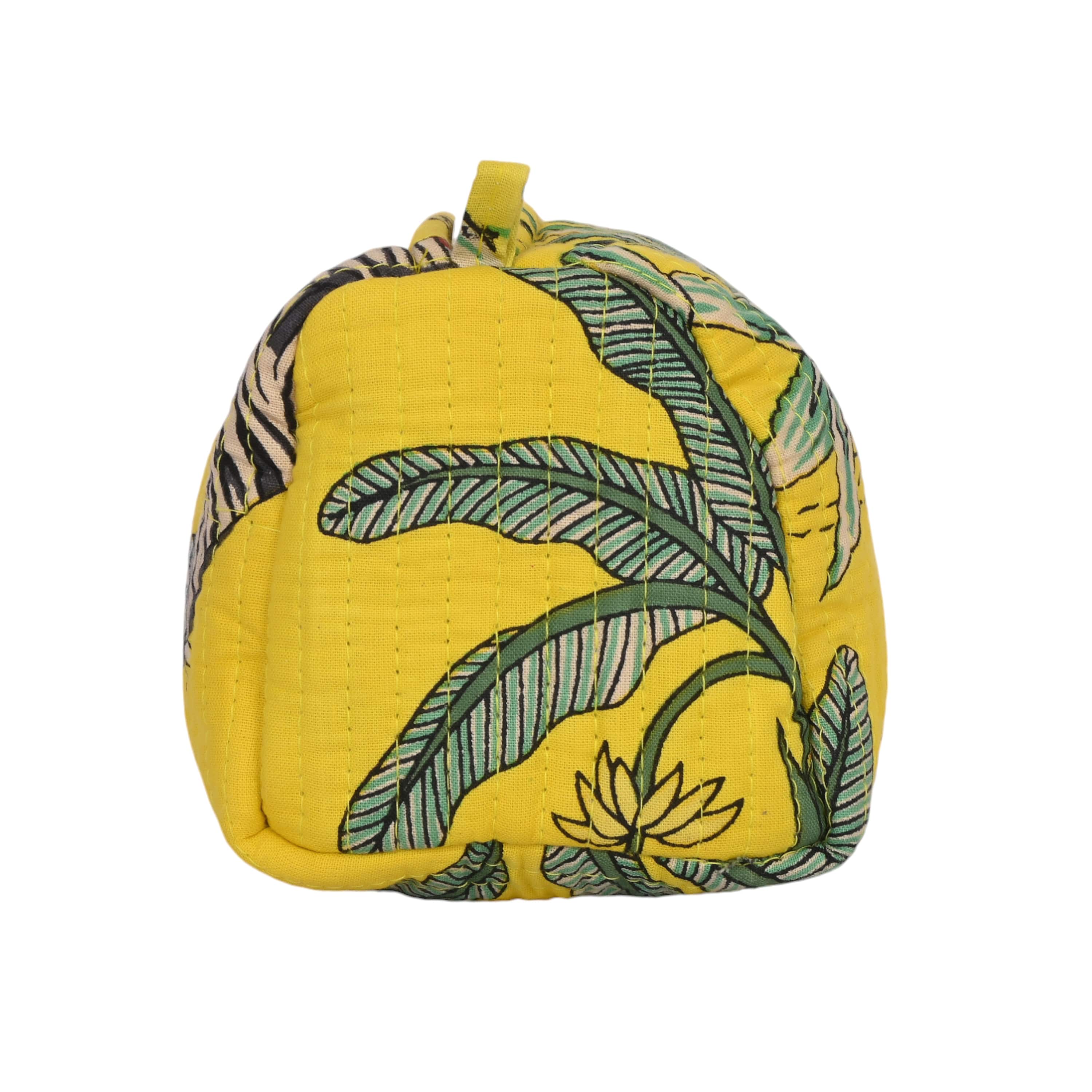 Mixed Jungle 3 Piece Travel Set — handmade hand block printed cotton travel pouch set, ethically made in Rajasthan, India