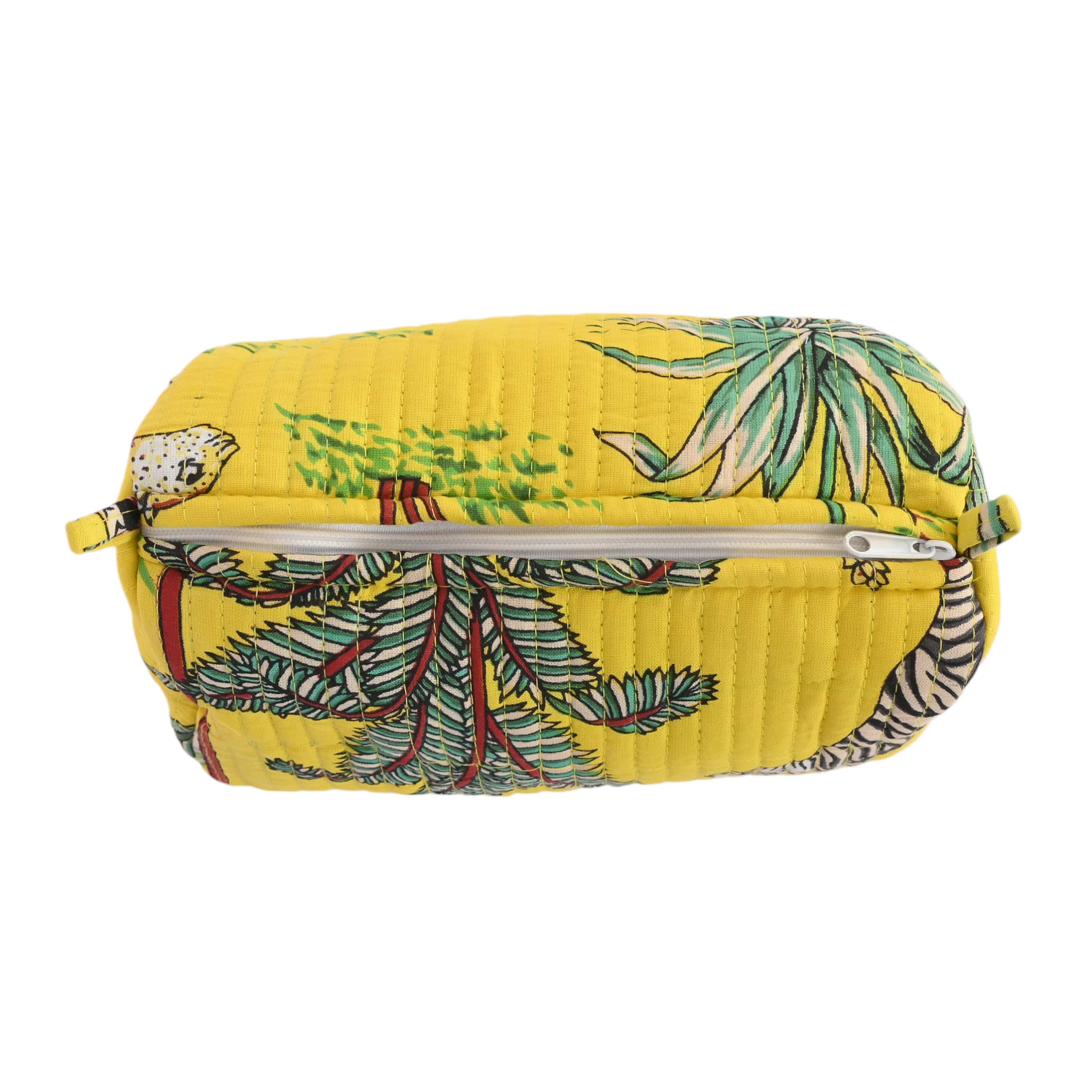 Mixed Jungle 3 Piece Travel Set — handmade hand block printed cotton travel pouch set, ethically made in Rajasthan, India