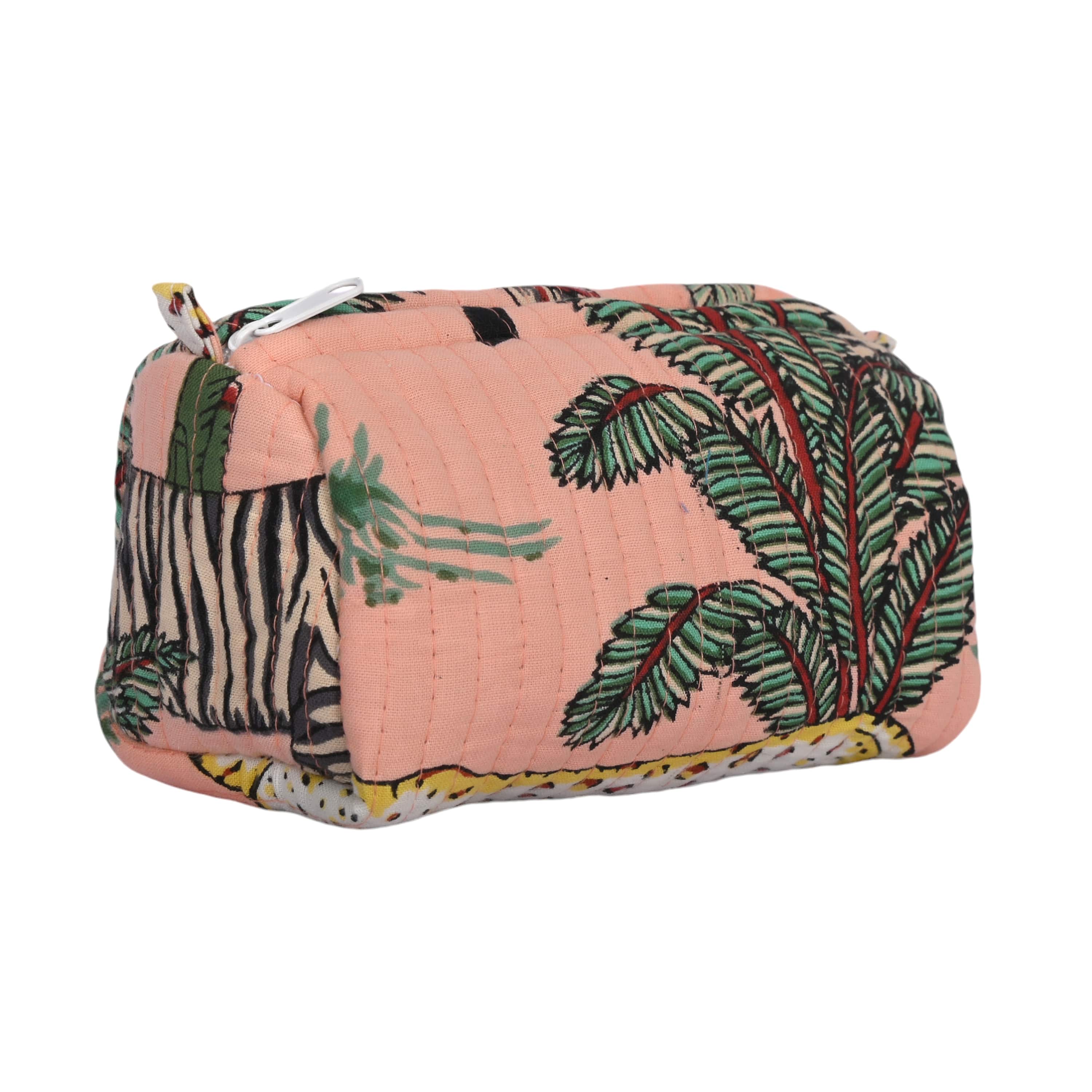 Mixed Jungle 3 Piece Travel Set — handmade hand block printed cotton travel pouch set, ethically made in Rajasthan, India