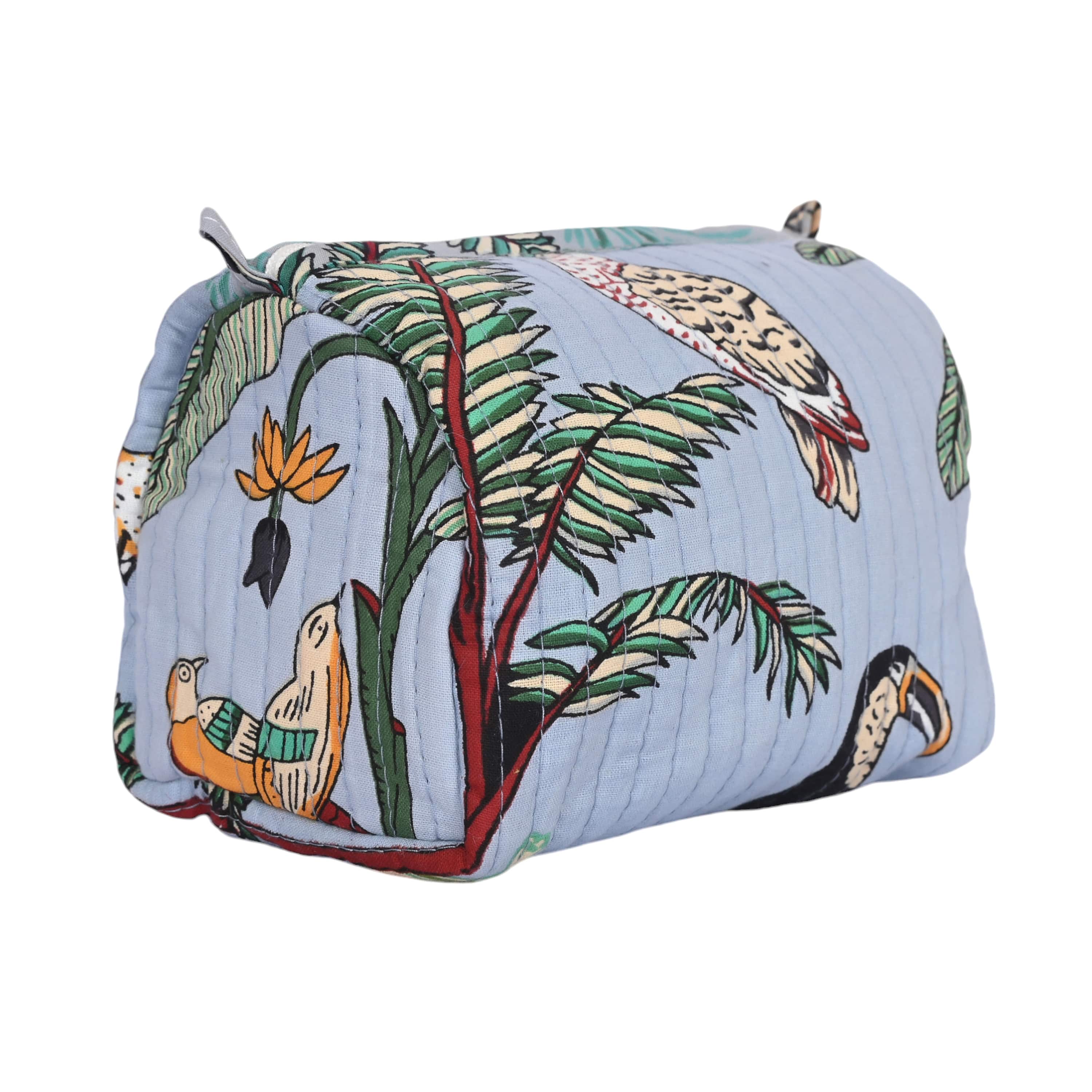 Mixed Jungle 3 Piece Travel Set — handmade hand block printed cotton travel pouch set, ethically made in Rajasthan, India
