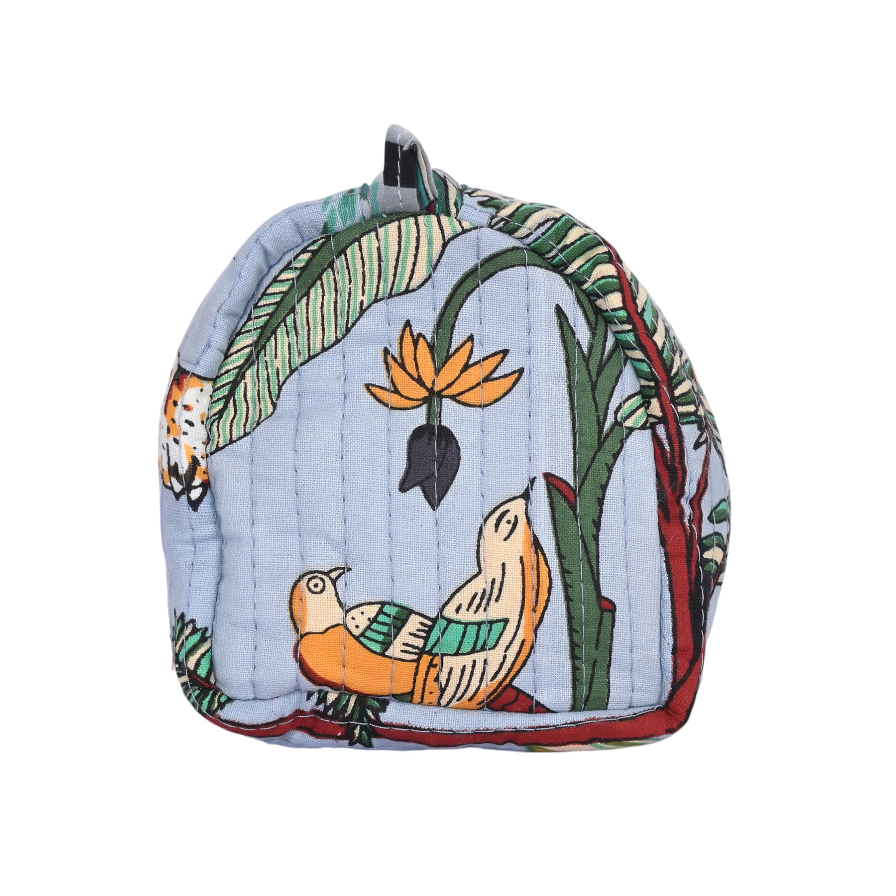 Mixed Jungle 3 Piece Travel Set — handmade hand block printed cotton travel pouch set, ethically made in Rajasthan, India