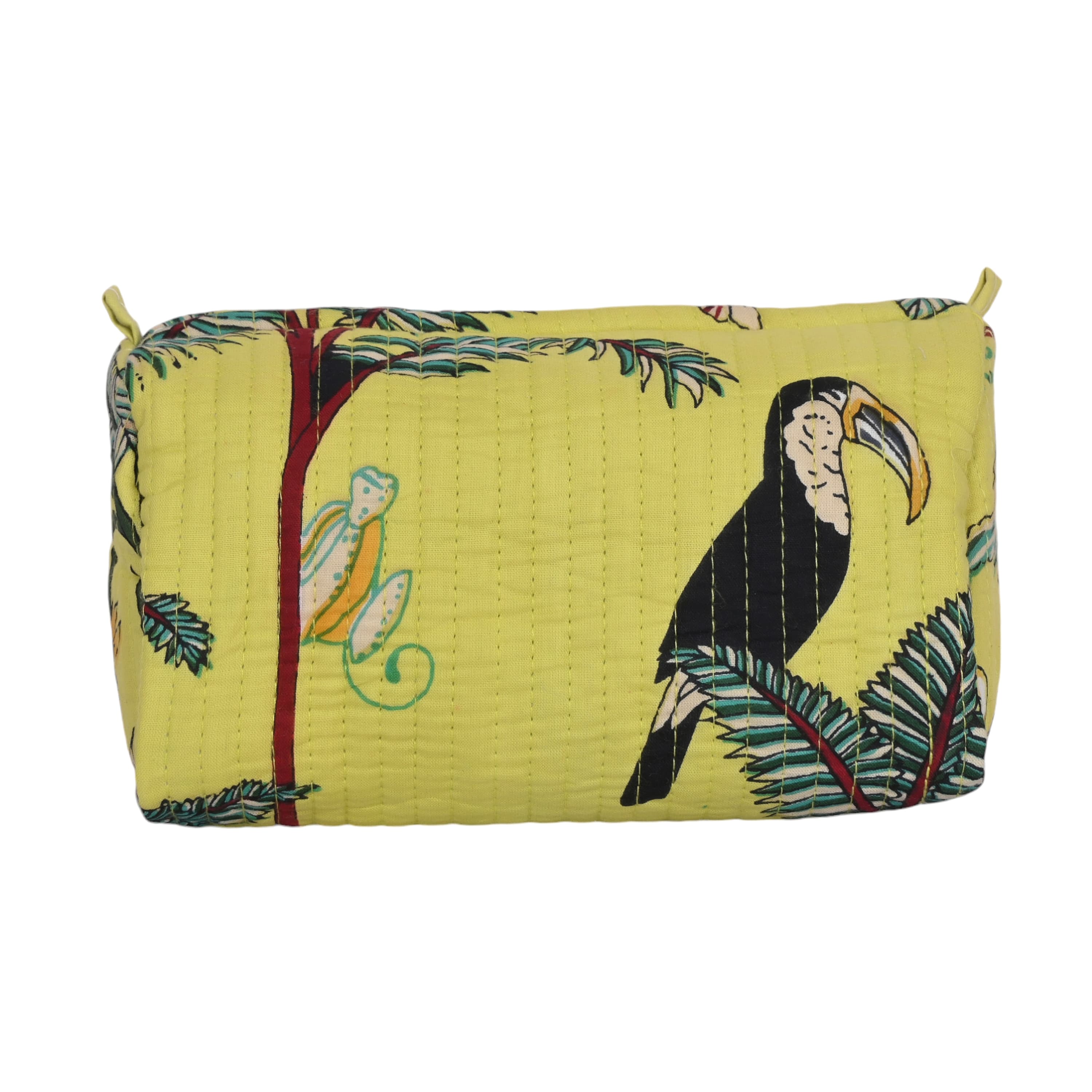 Mixed Jungle 3 Piece Travel Set — handmade hand block printed cotton travel pouch set, ethically made in Rajasthan, India