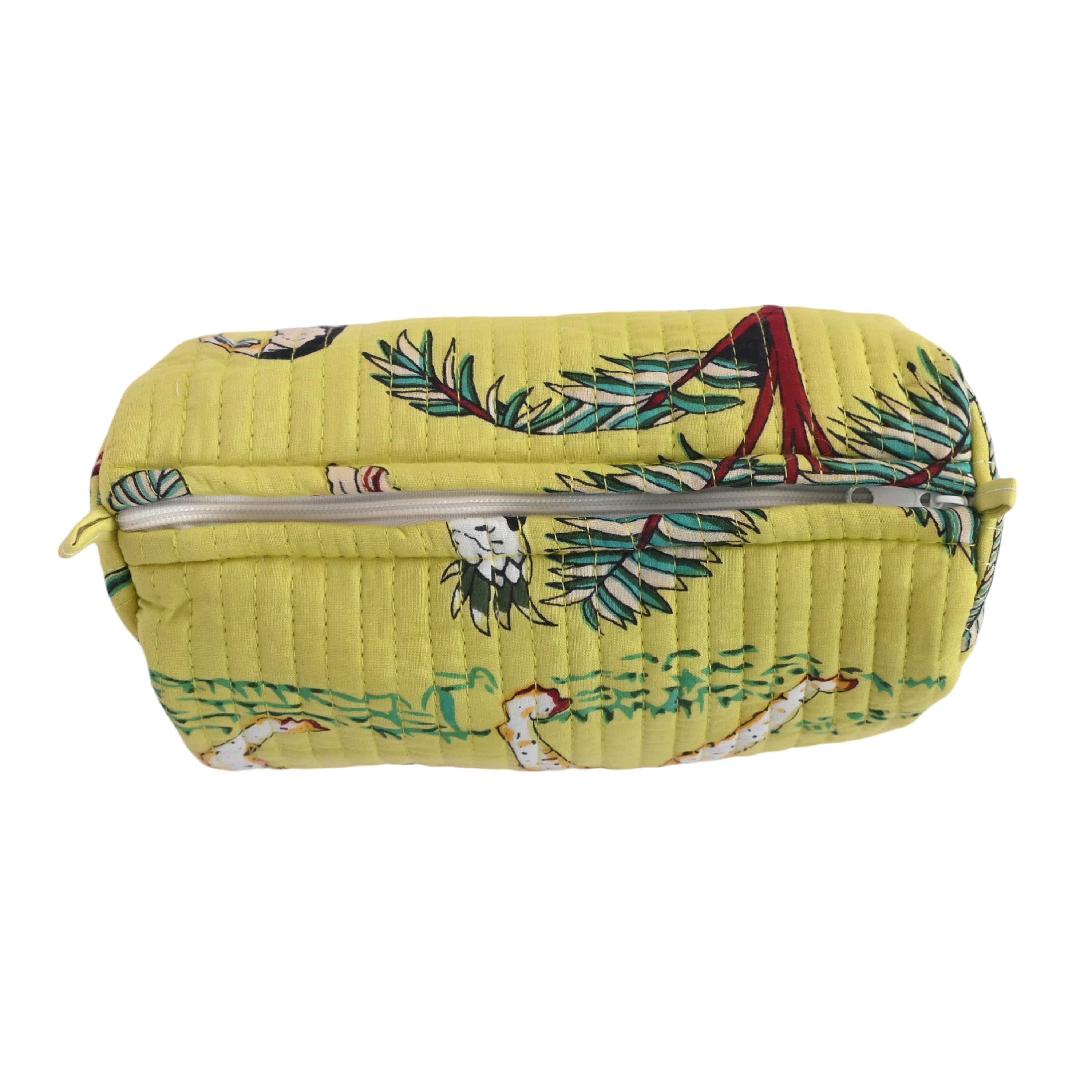 Mixed Jungle 3 Piece Travel Set — handmade hand block printed cotton travel pouch set, ethically made in Rajasthan, India