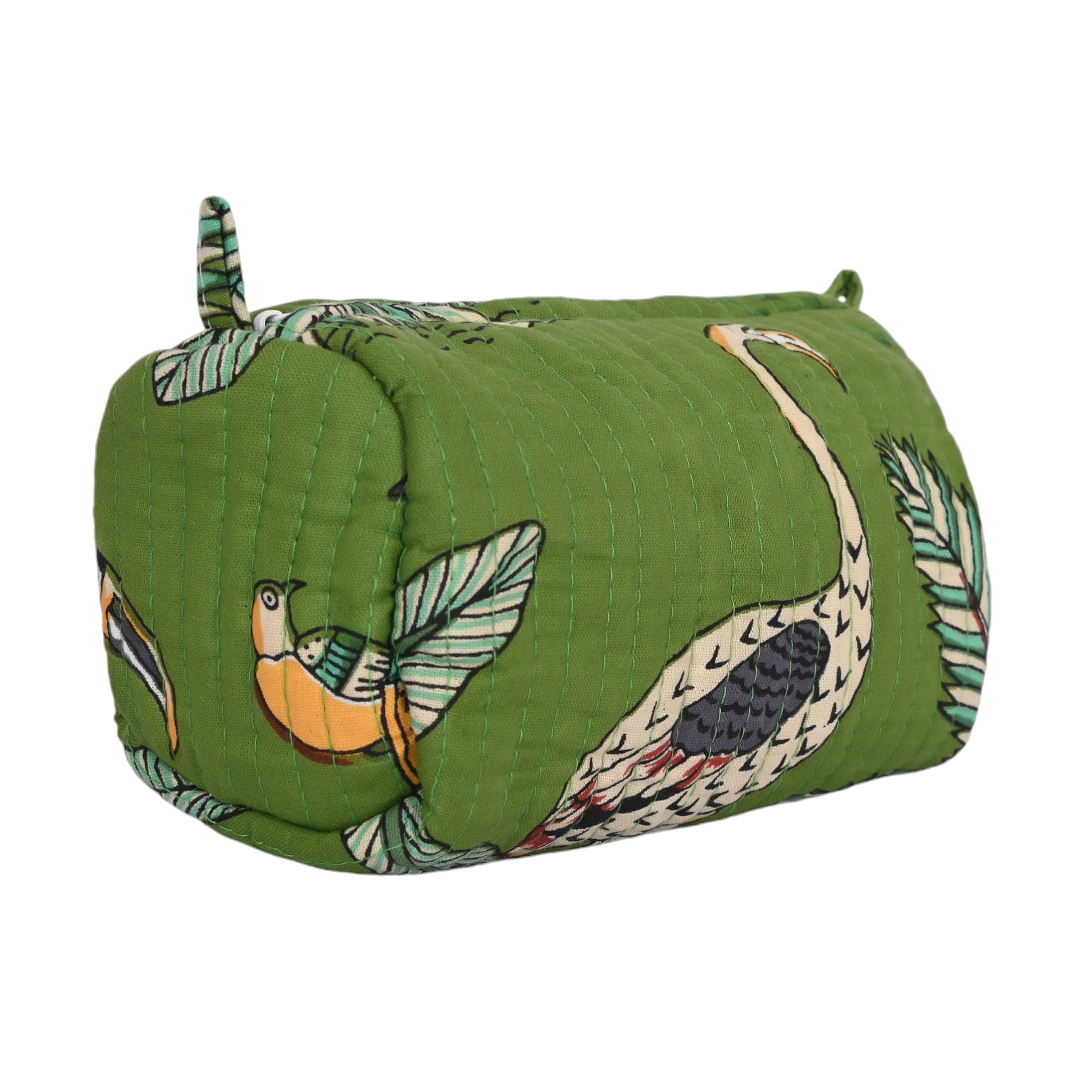 Mixed Jungle 3 Piece Travel Set — handmade hand block printed cotton travel pouch set, ethically made in Rajasthan, India