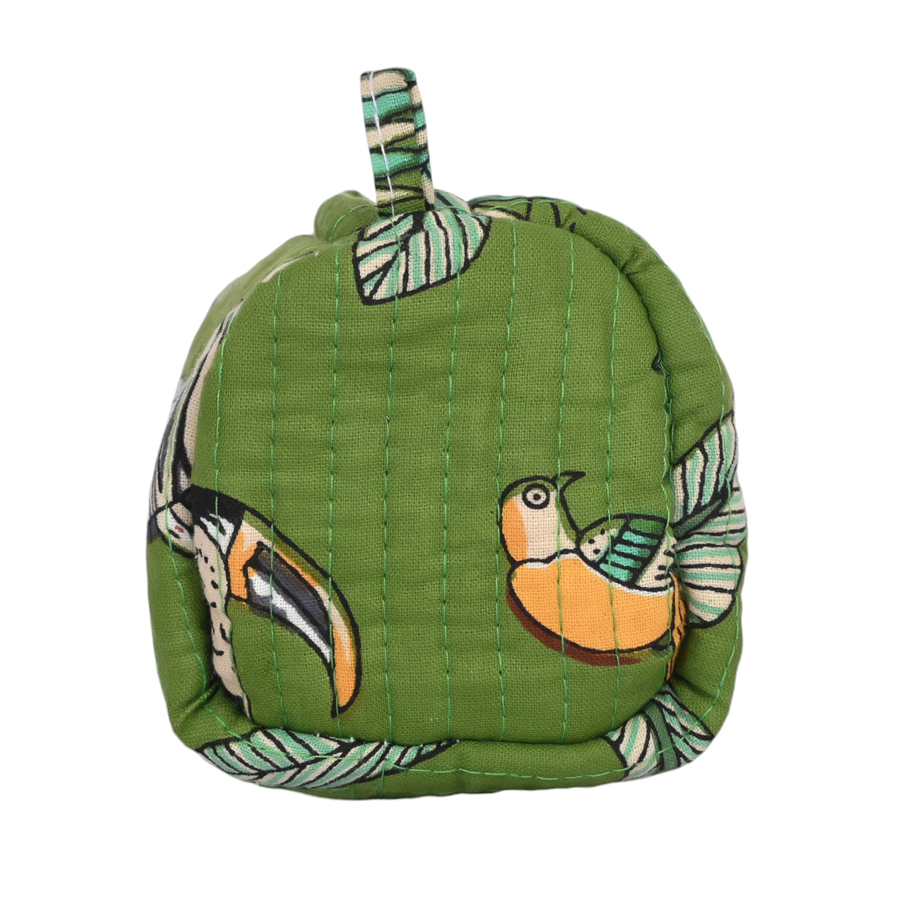 Mixed Jungle 3 Piece Travel Set — handmade hand block printed cotton travel pouch set, ethically made in Rajasthan, India