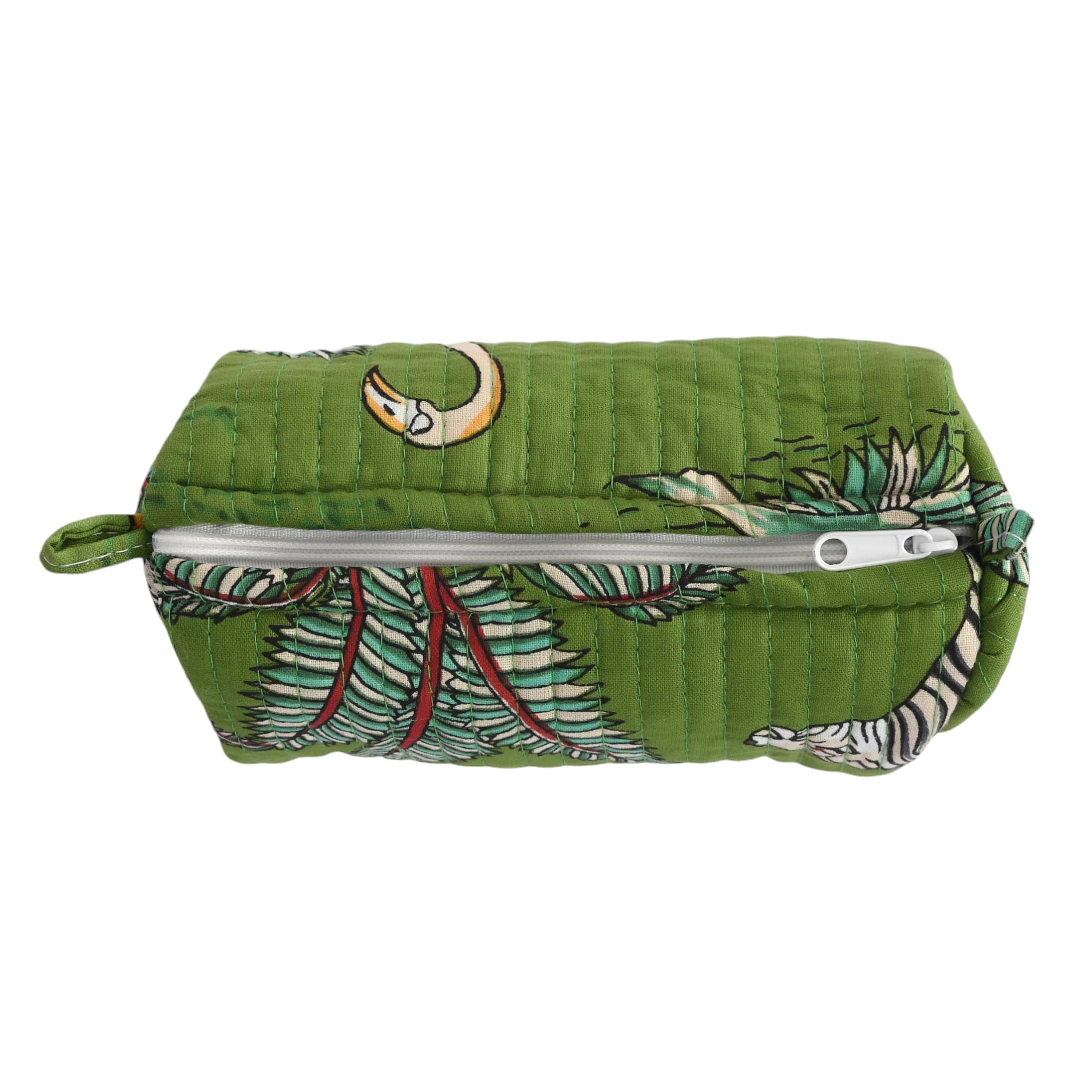 Mixed Jungle 3 Piece Travel Set — handmade hand block printed cotton travel pouch set, ethically made in Rajasthan, India