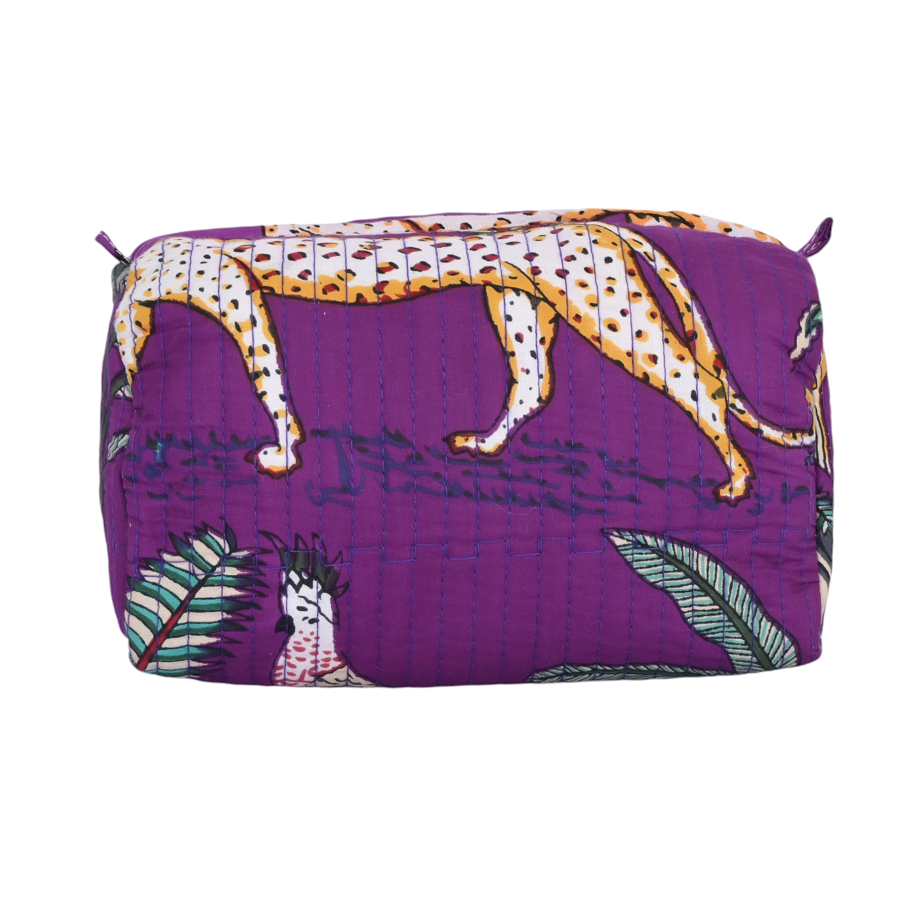 Mixed Jungle 3 Piece Travel Set — handmade hand block printed cotton travel pouch set, ethically made in Rajasthan, India