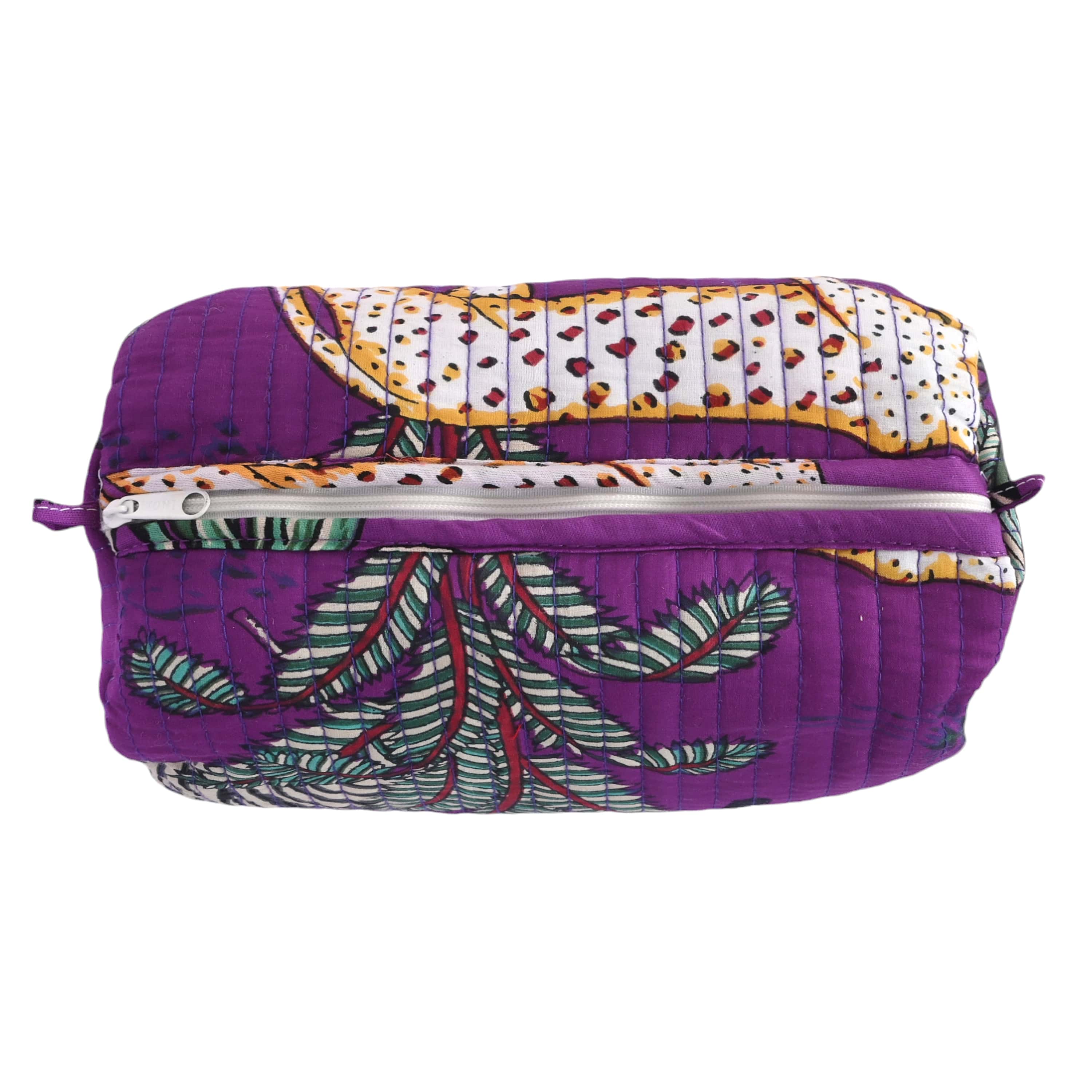 Mixed Jungle 3 Piece Travel Set — handmade hand block printed cotton travel pouch set, ethically made in Rajasthan, India
