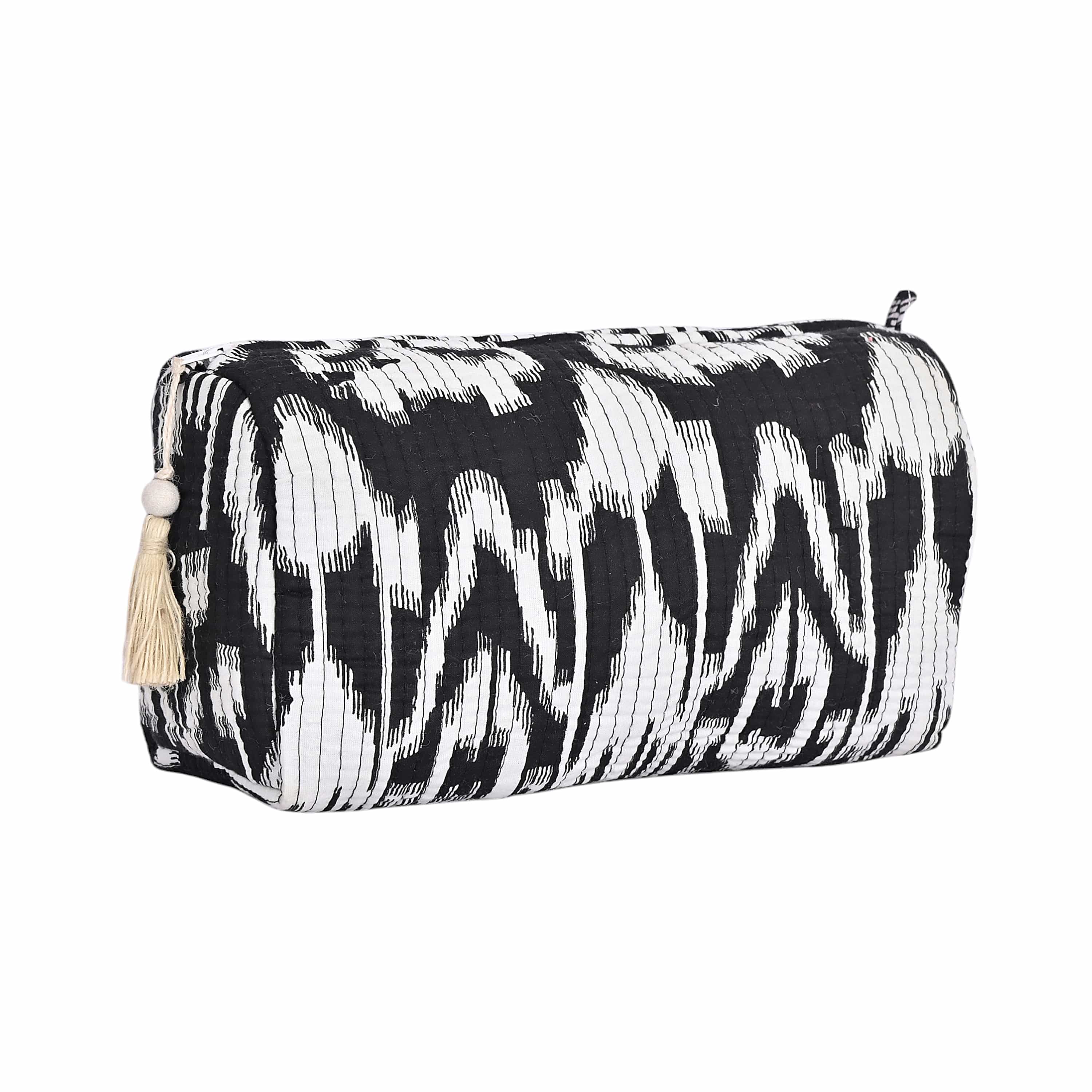 The Ikat Cotton Travel Set — handmade hand block printed cotton travel pouch set, ethically made in Rajasthan, India
