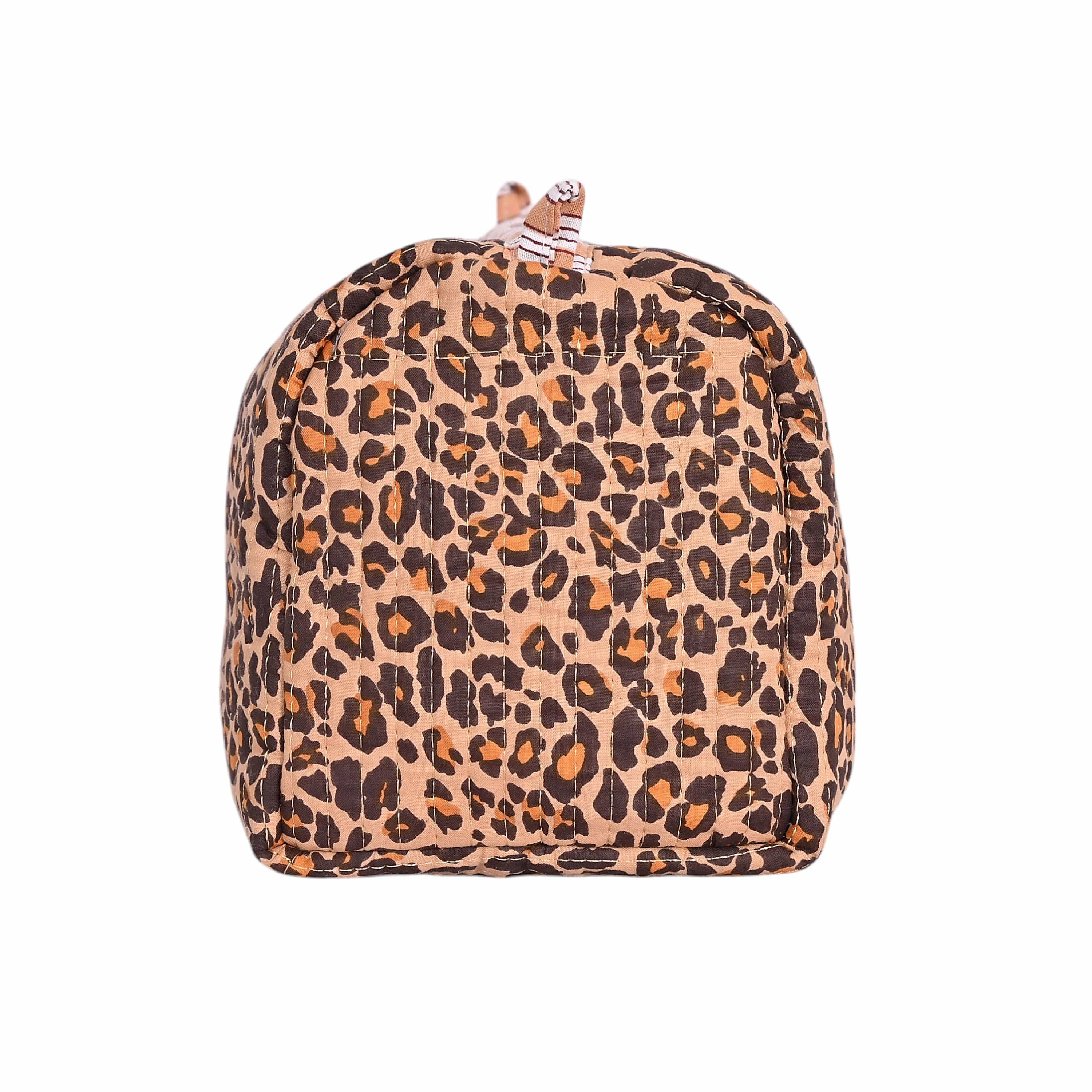 The Brown Leopard Cotton Travel Set — handmade hand block printed cotton travel pouch set, ethically made in Rajasthan, India