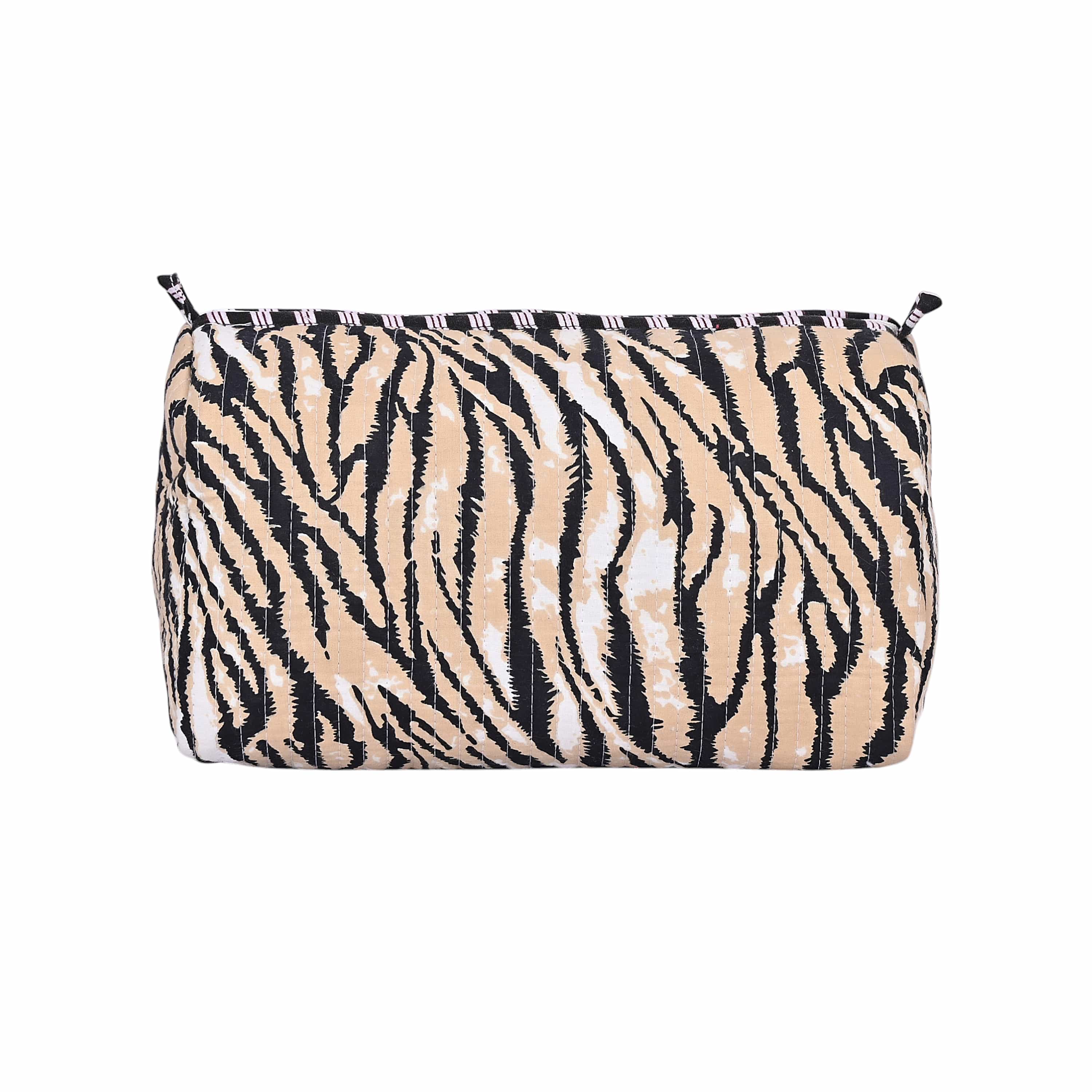 The Tiger Stripe Cotton Travel Set — handmade hand block printed cotton travel pouch set, ethically made in Rajasthan, India