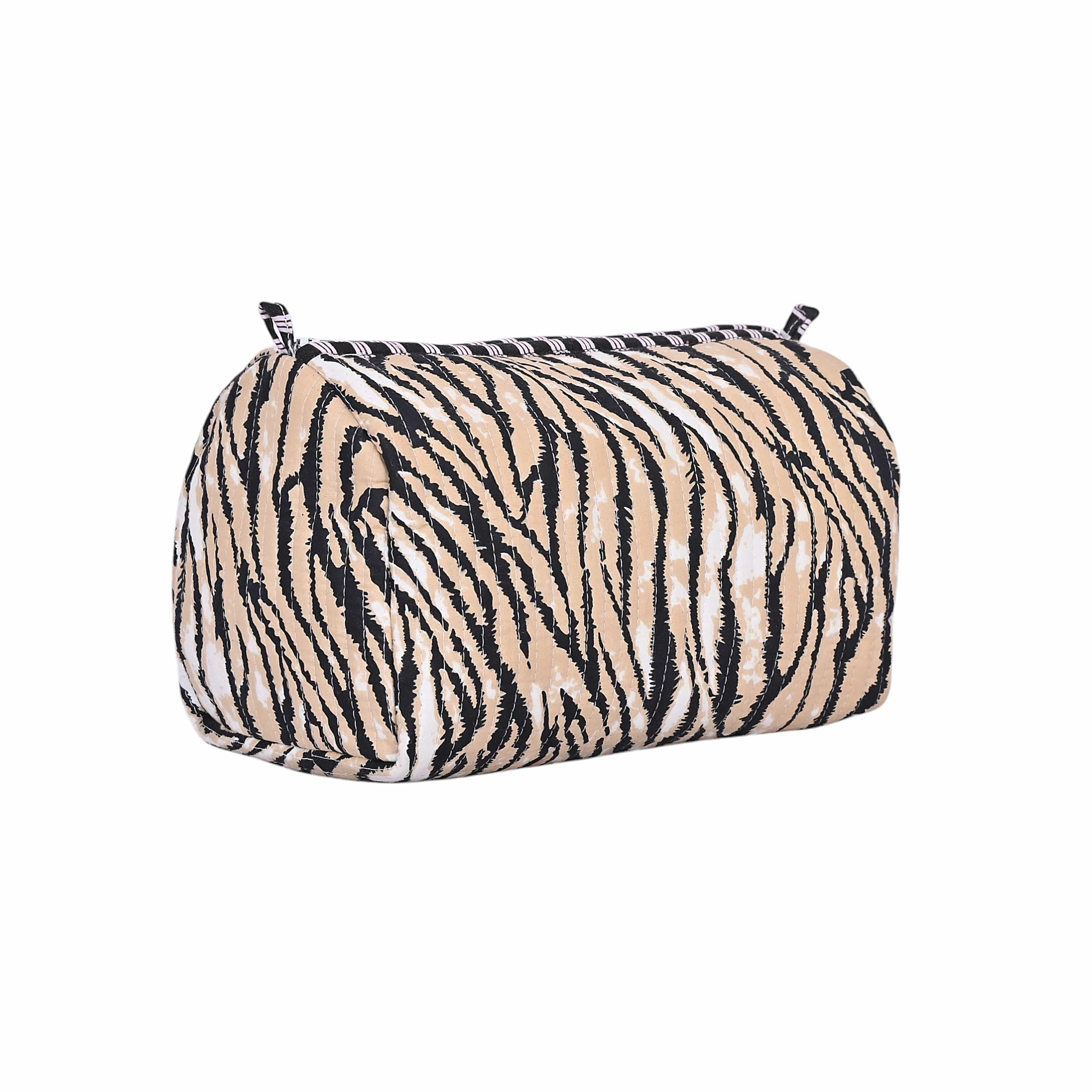 The Tiger Stripe Cotton Travel Set — handmade hand block printed cotton travel pouch set, ethically made in Rajasthan, India
