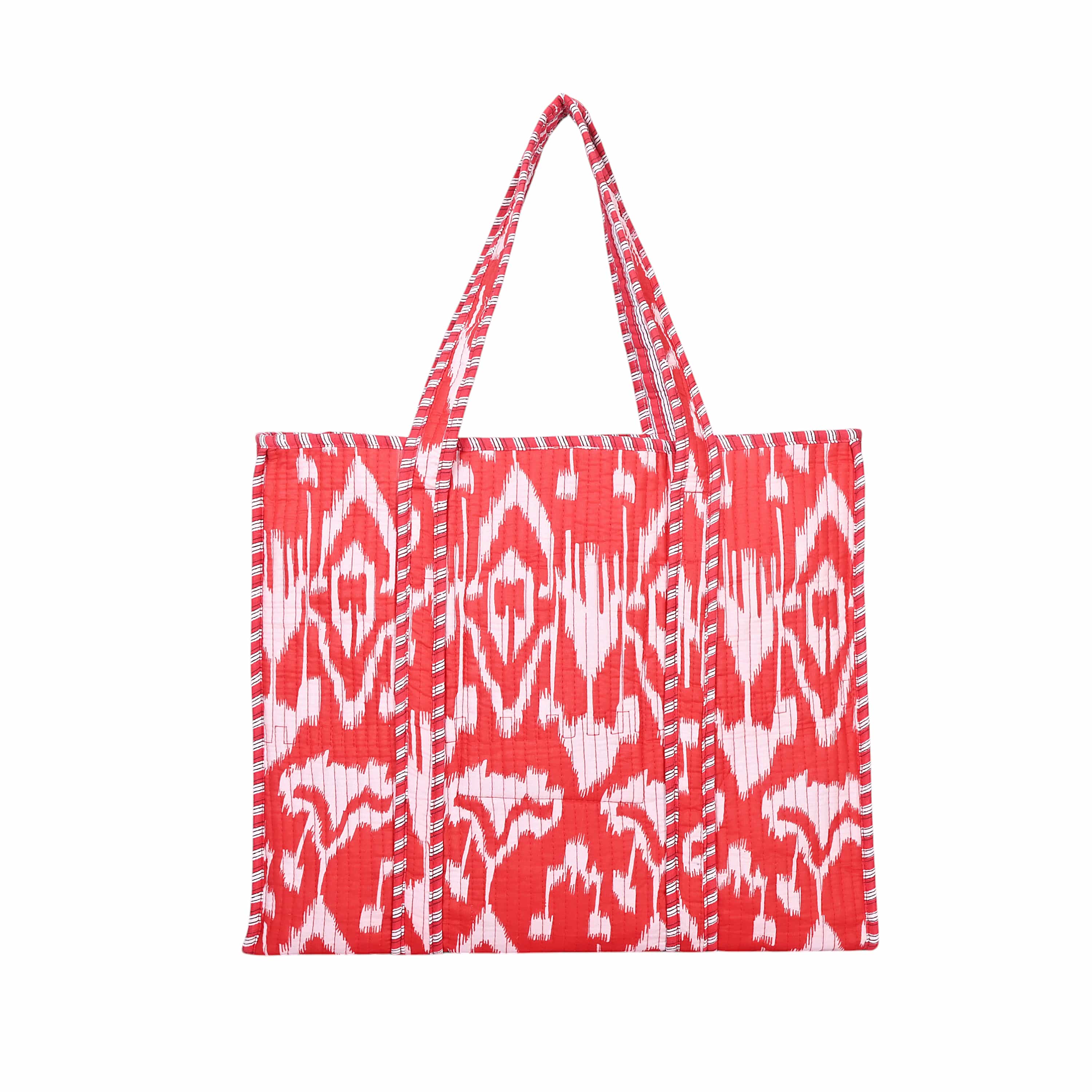 The Ikat Tote — handmade hand block printed cotton tote bag, ethically made in Rajasthan, India