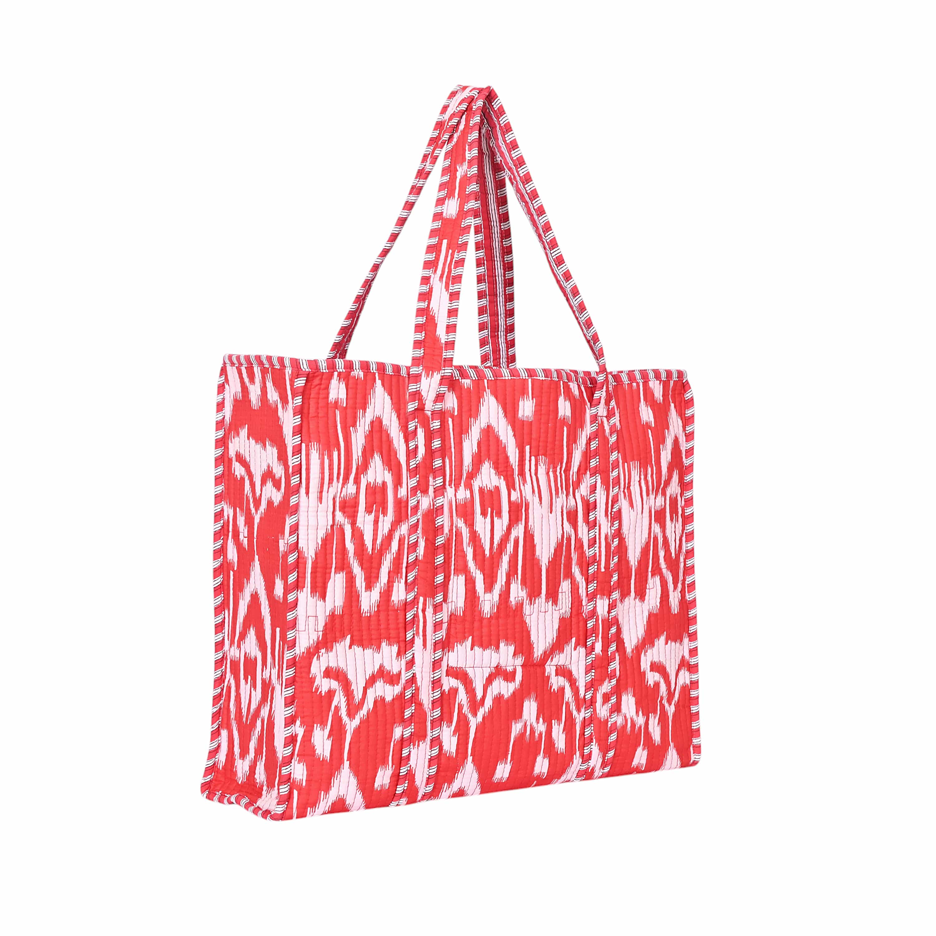 The Ikat Tote — handmade hand block printed cotton tote bag, ethically made in Rajasthan, India