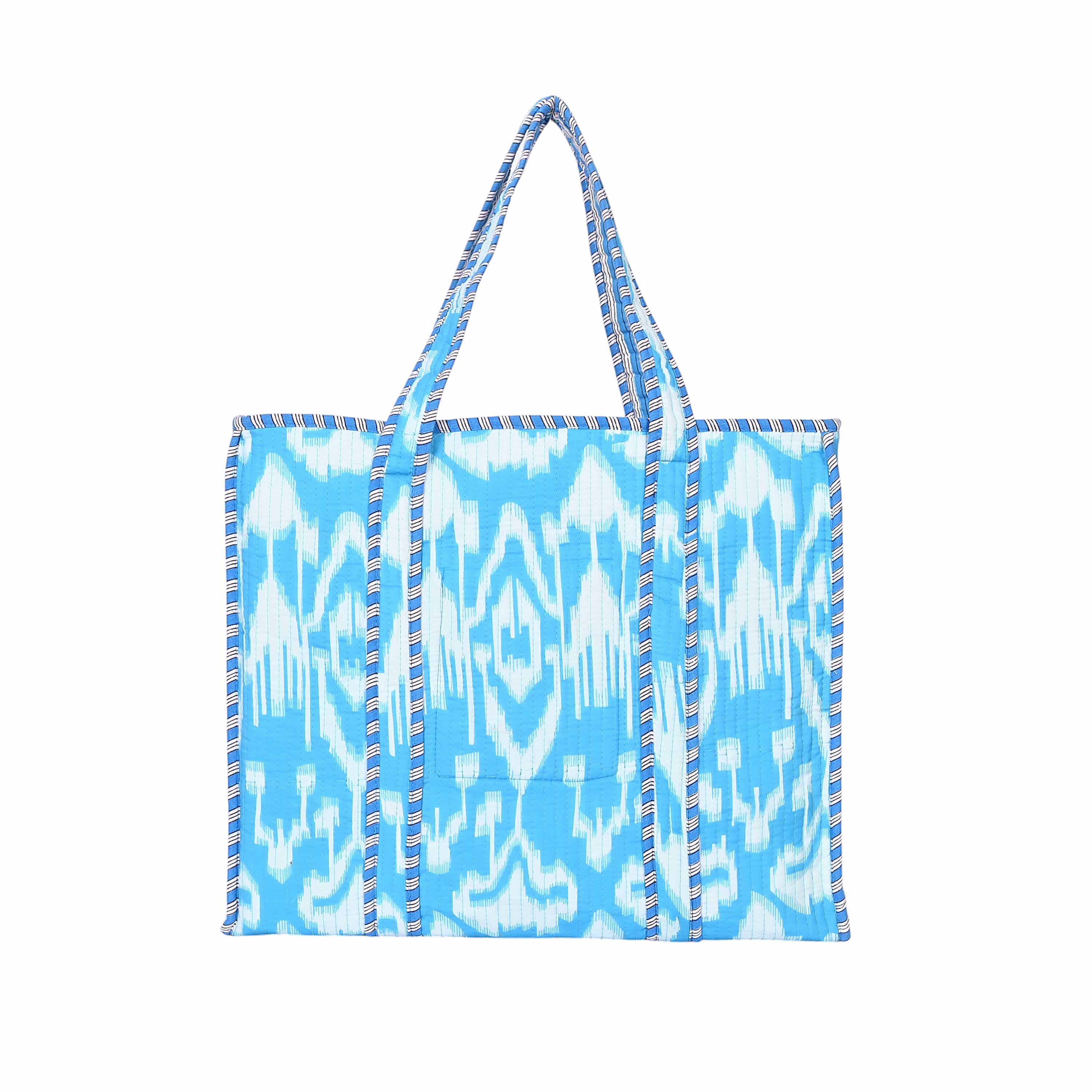 The Ikat Tote — handmade hand block printed cotton tote bag, ethically made in Rajasthan, India