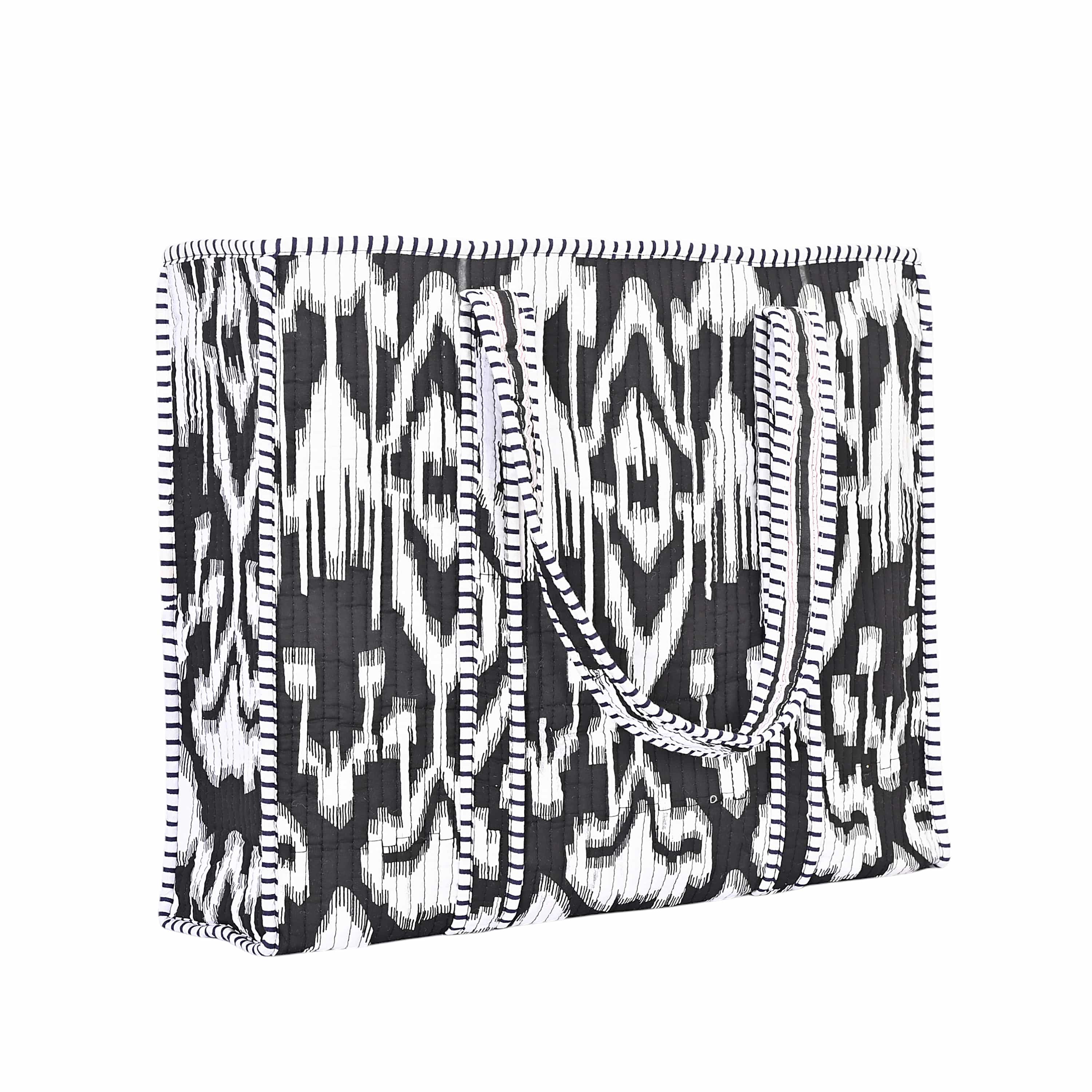 The Ikat Tote — handmade hand block printed cotton tote bag, ethically made in Rajasthan, India