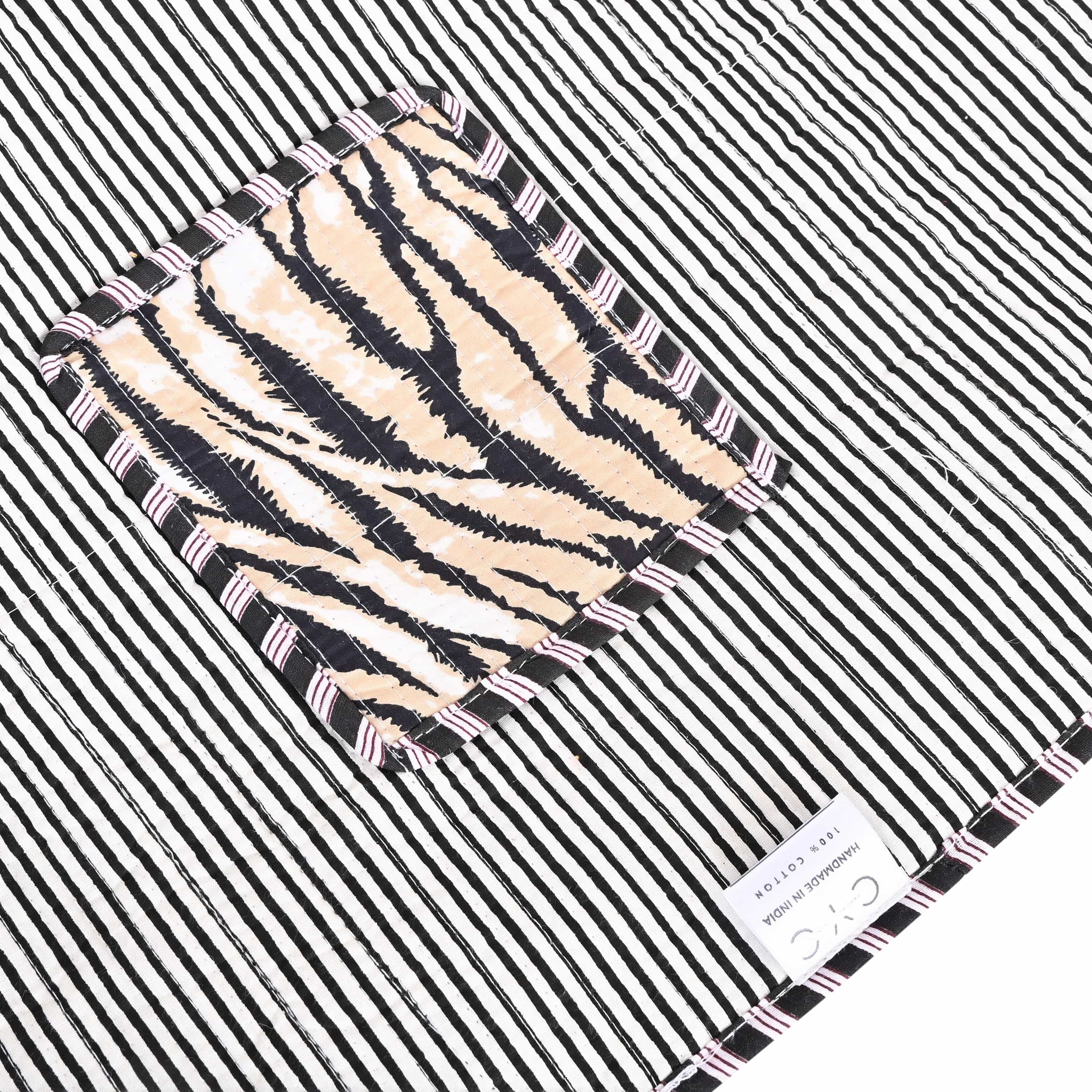 The Tiger Stripe Tote — handmade hand block printed cotton tote bag, ethically made in Rajasthan, India