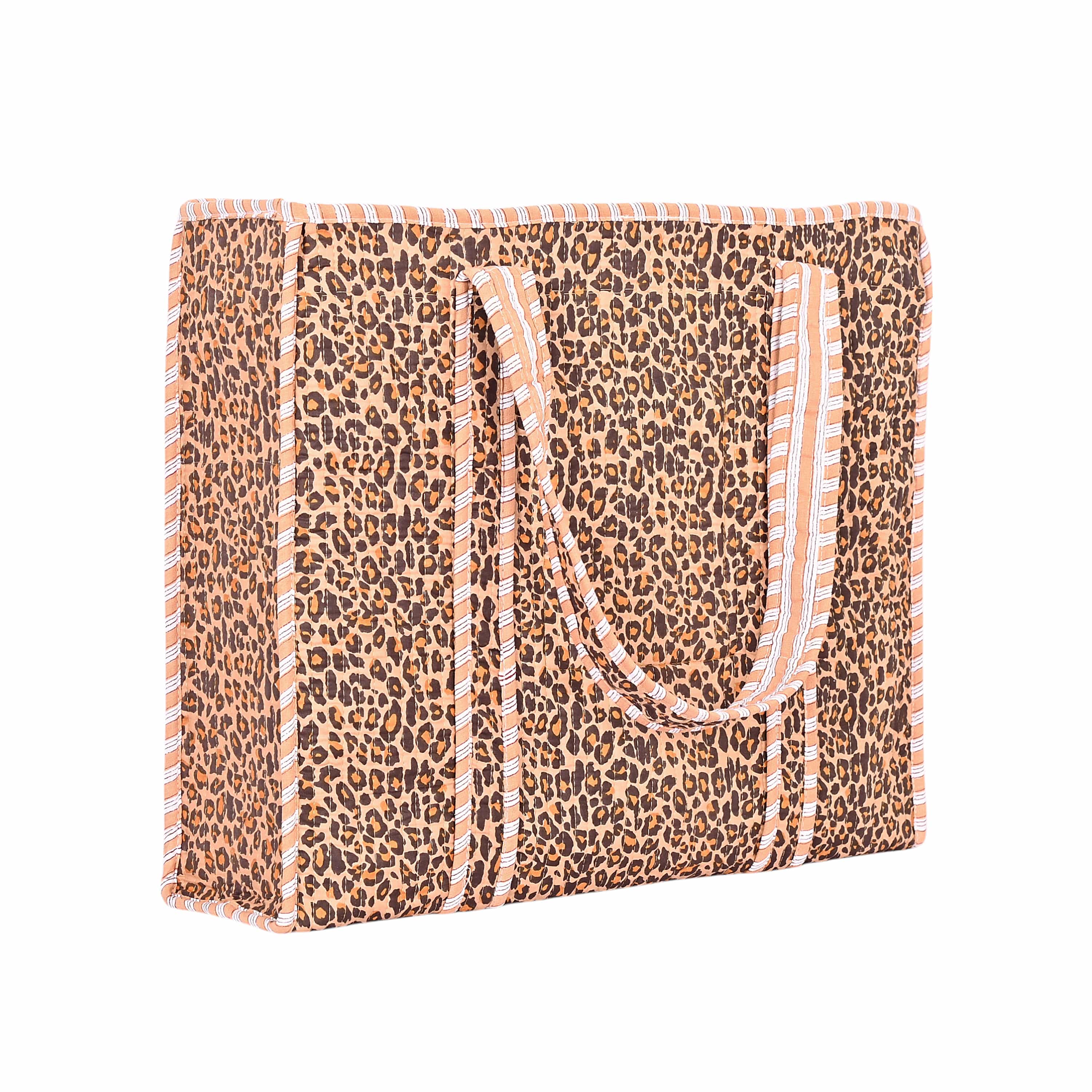 The Brown Leopard Tote — handmade hand block printed cotton tote bag, ethically made in Rajasthan, India
