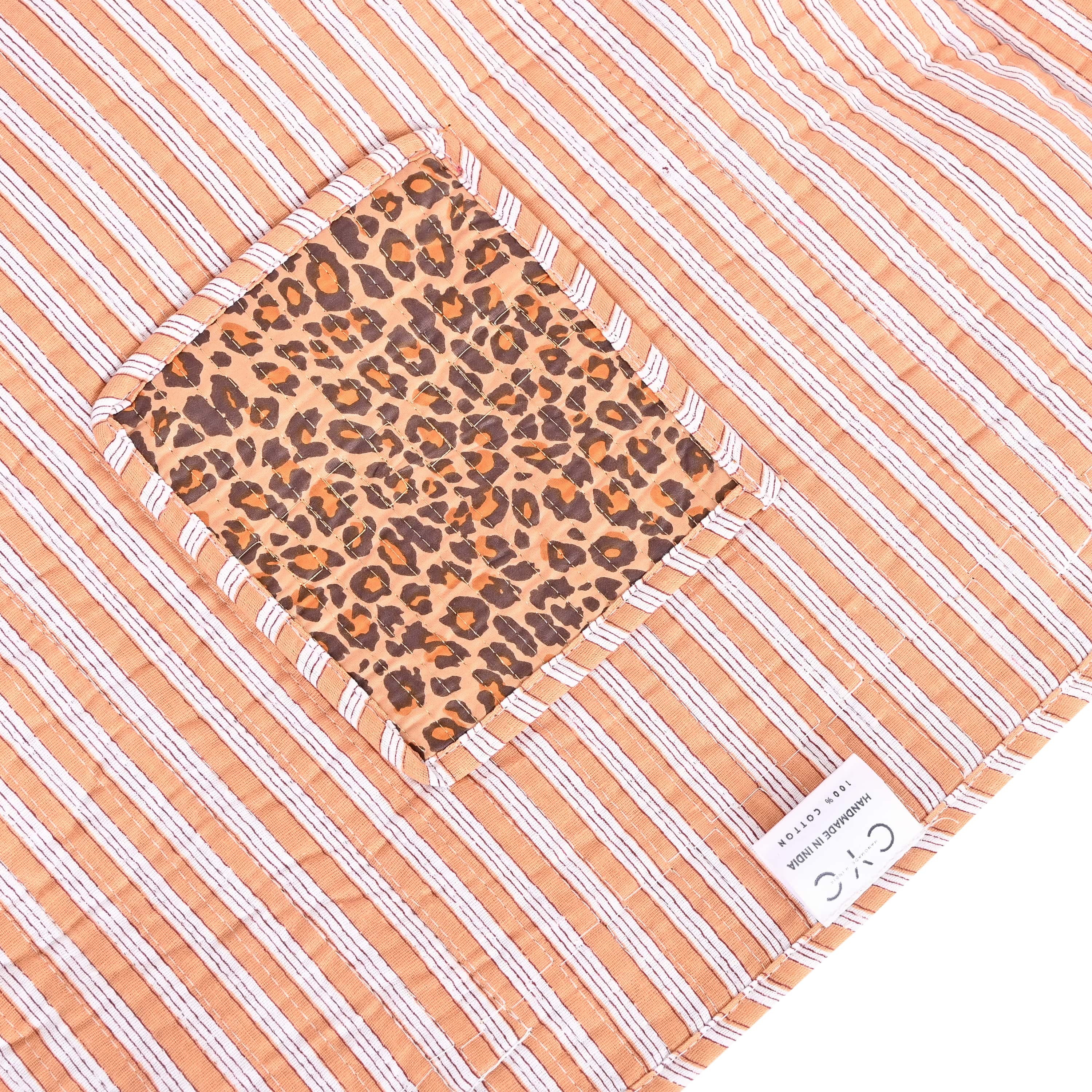The Brown Leopard Tote — handmade hand block printed cotton tote bag, ethically made in Rajasthan, India