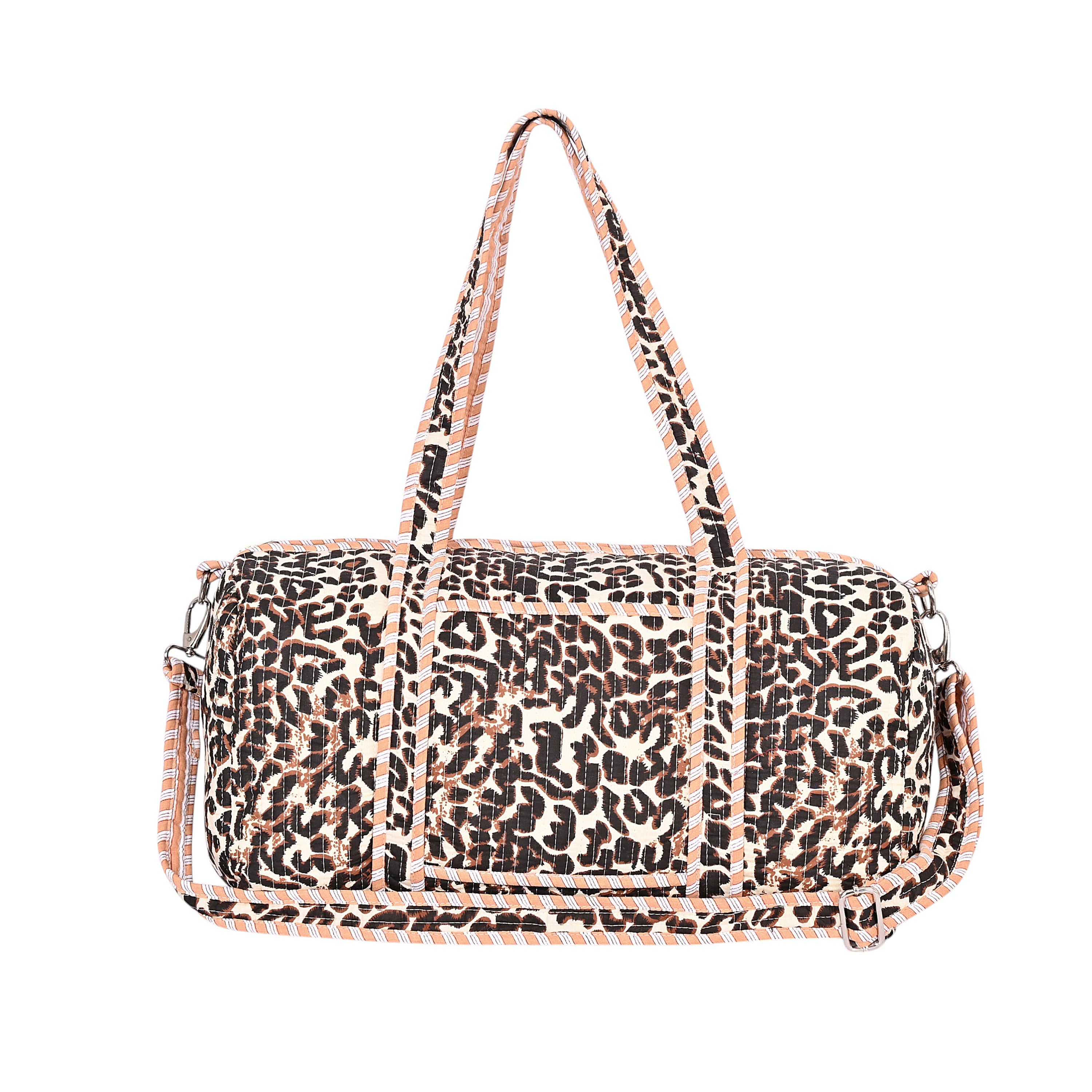 Leopard Print Cotton Weekender Bag