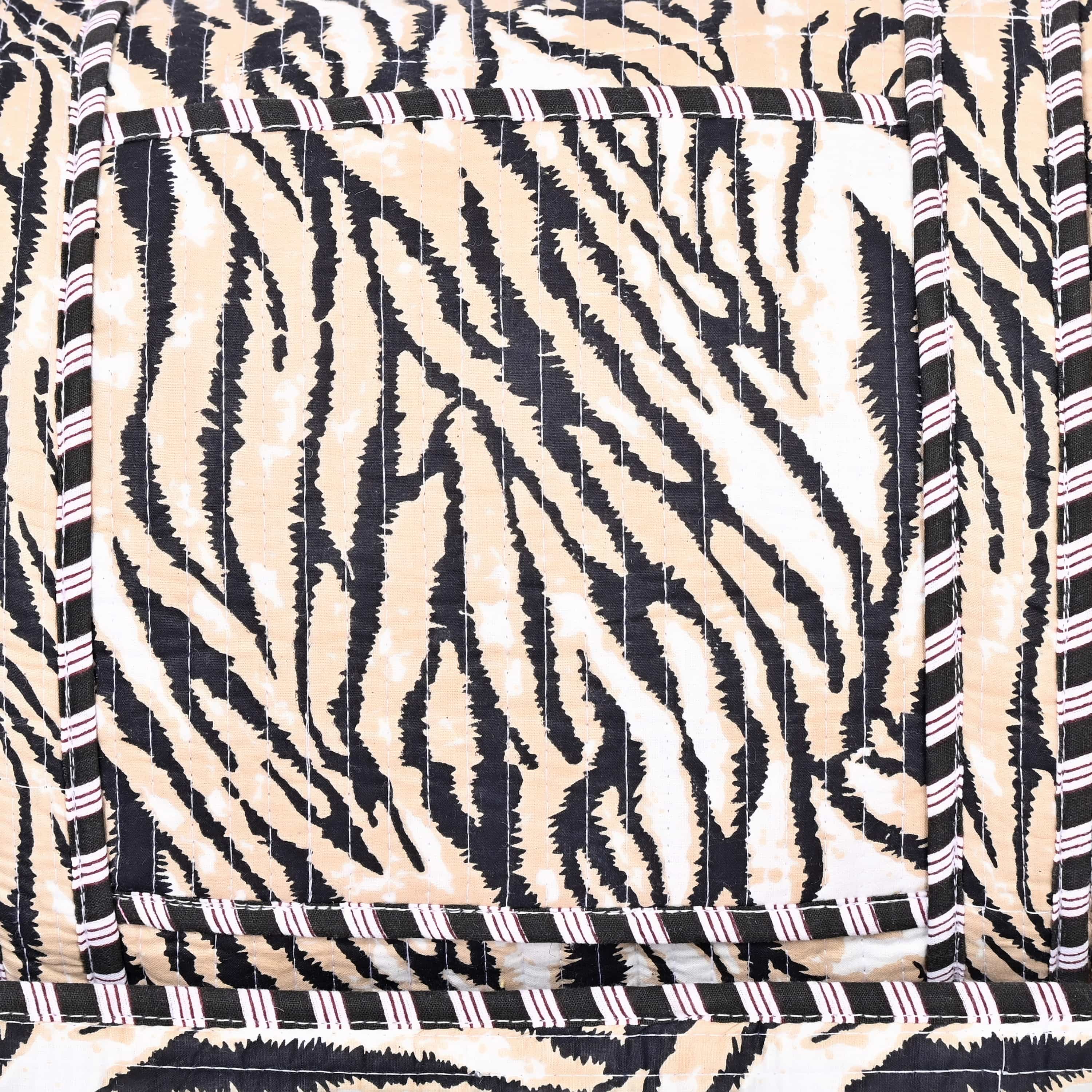 The Striped Tiger Cotton Weekender — handmade hand block printed cotton weekender bag, ethically made in Rajasthan, India
