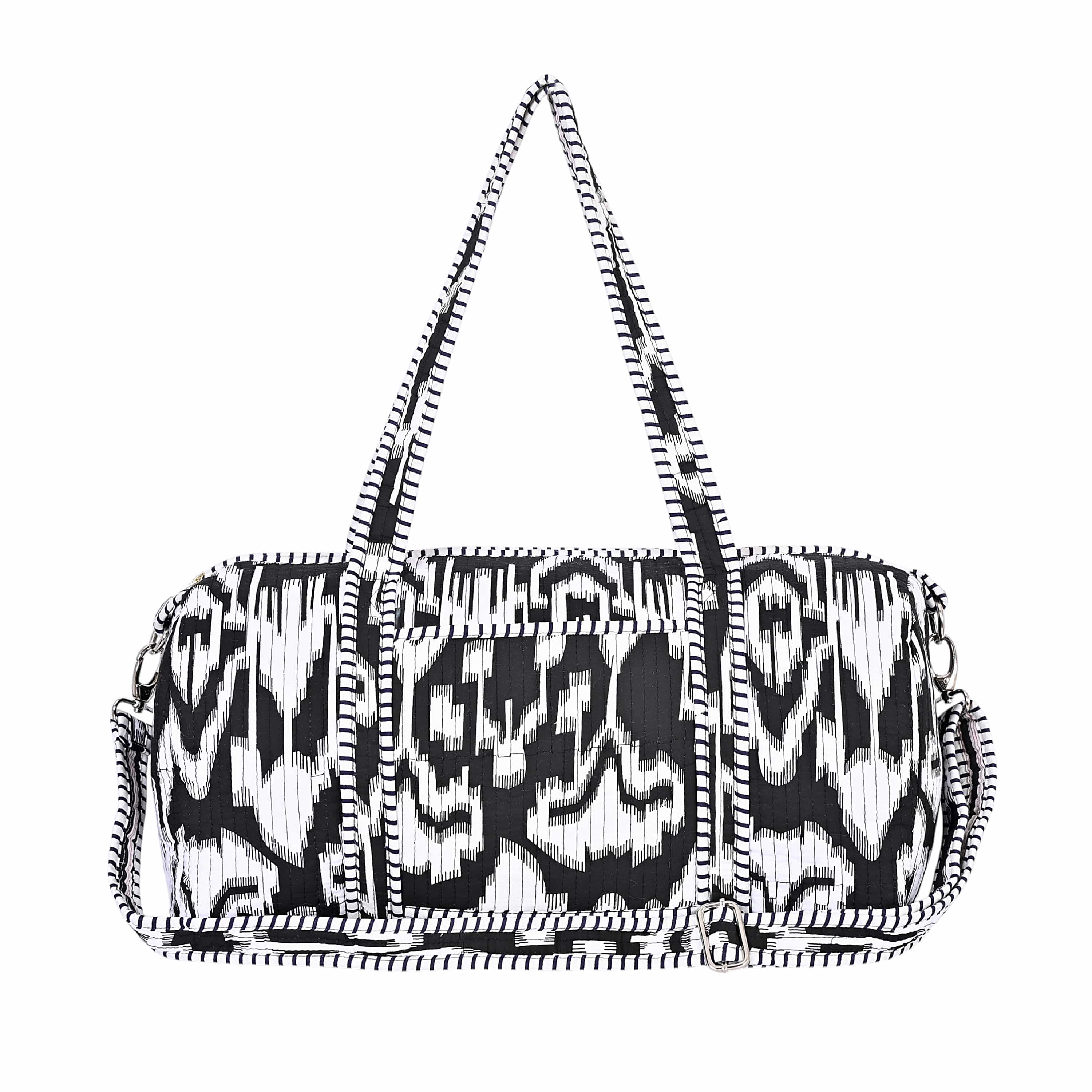 The Ikat Cotton Weekender — handmade hand block printed cotton weekender bag, ethically made in Rajasthan, India