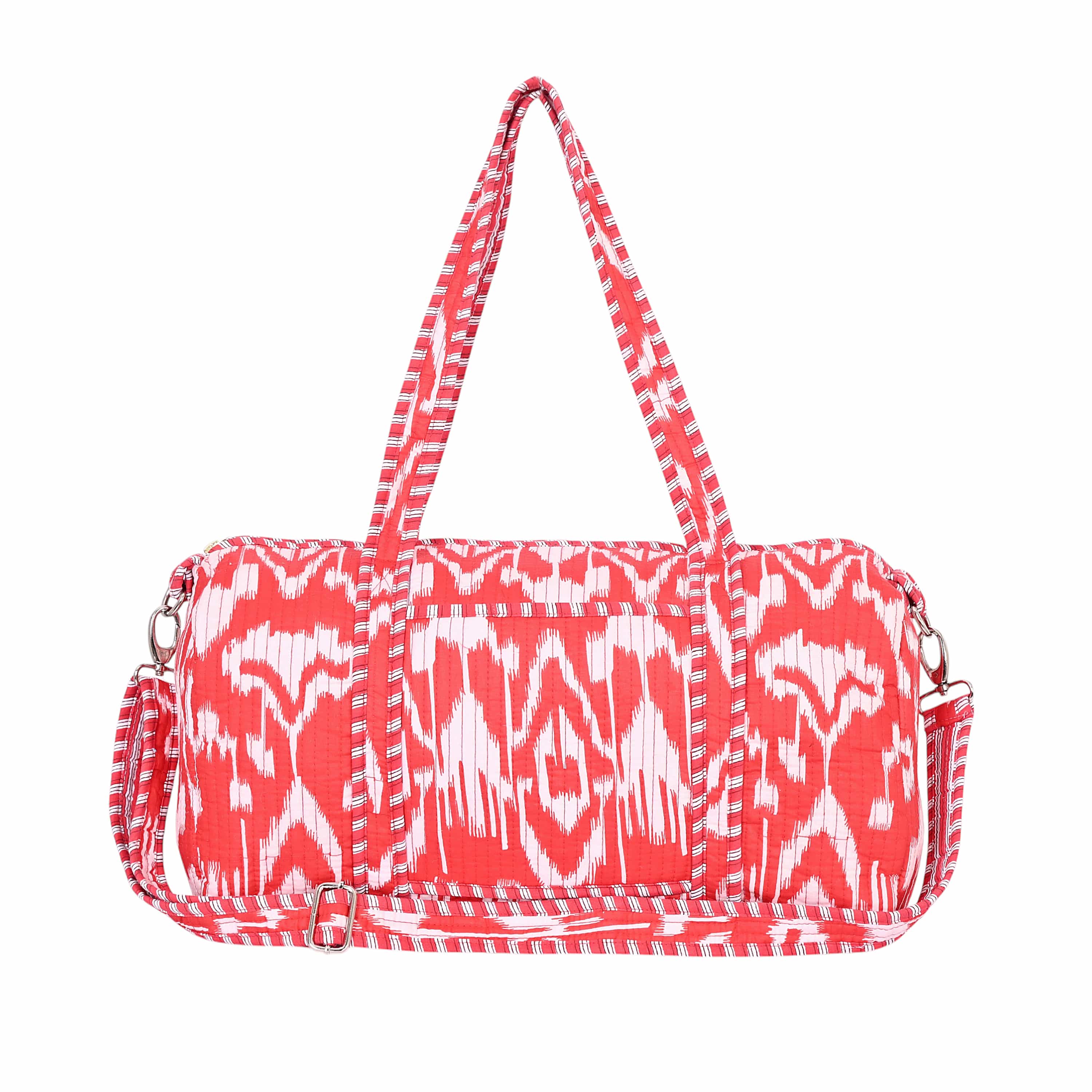 The Ikat Cotton Weekender — handmade hand block printed cotton weekender bag, ethically made in Rajasthan, India