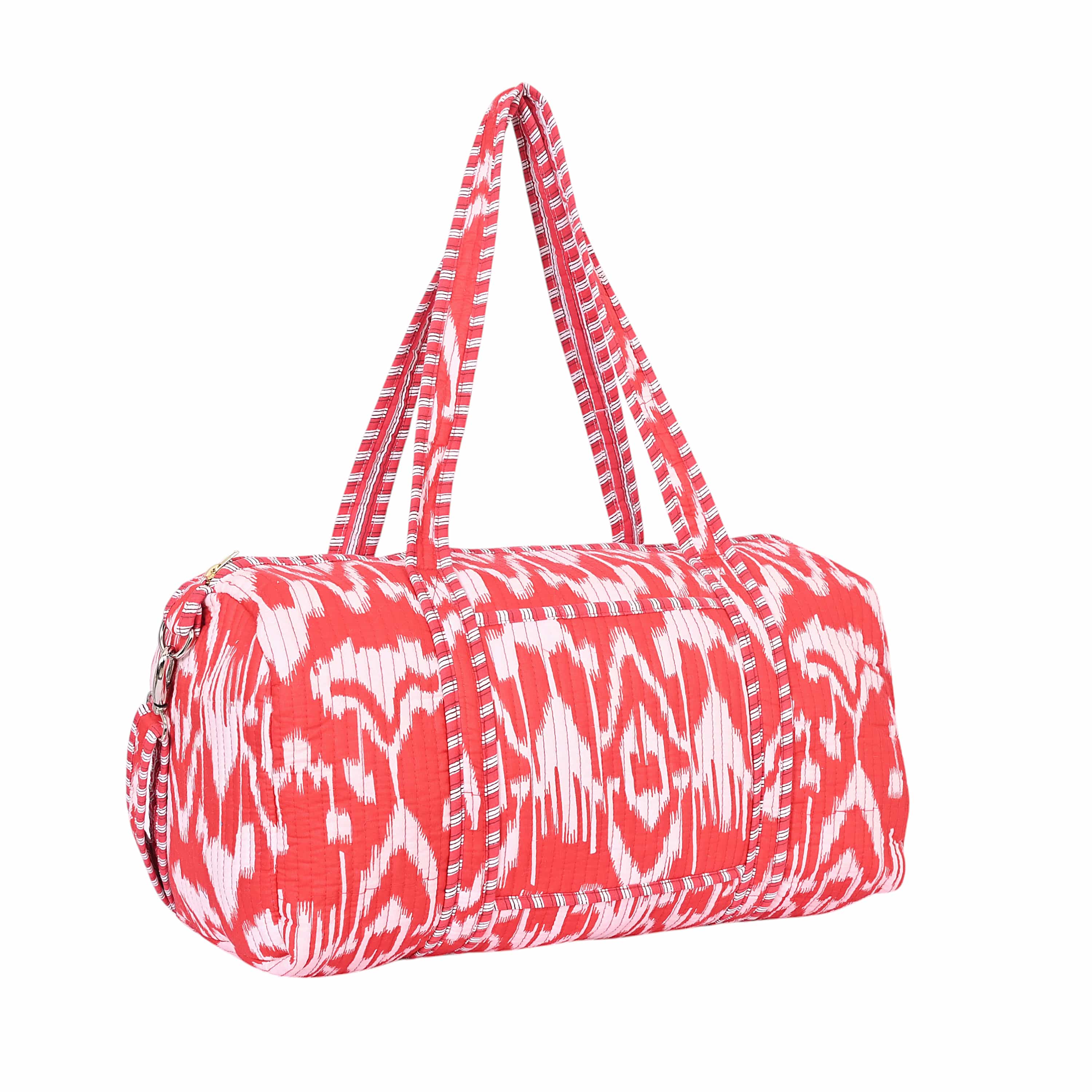 The Ikat Cotton Weekender — handmade hand block printed cotton weekender bag, ethically made in Rajasthan, India
