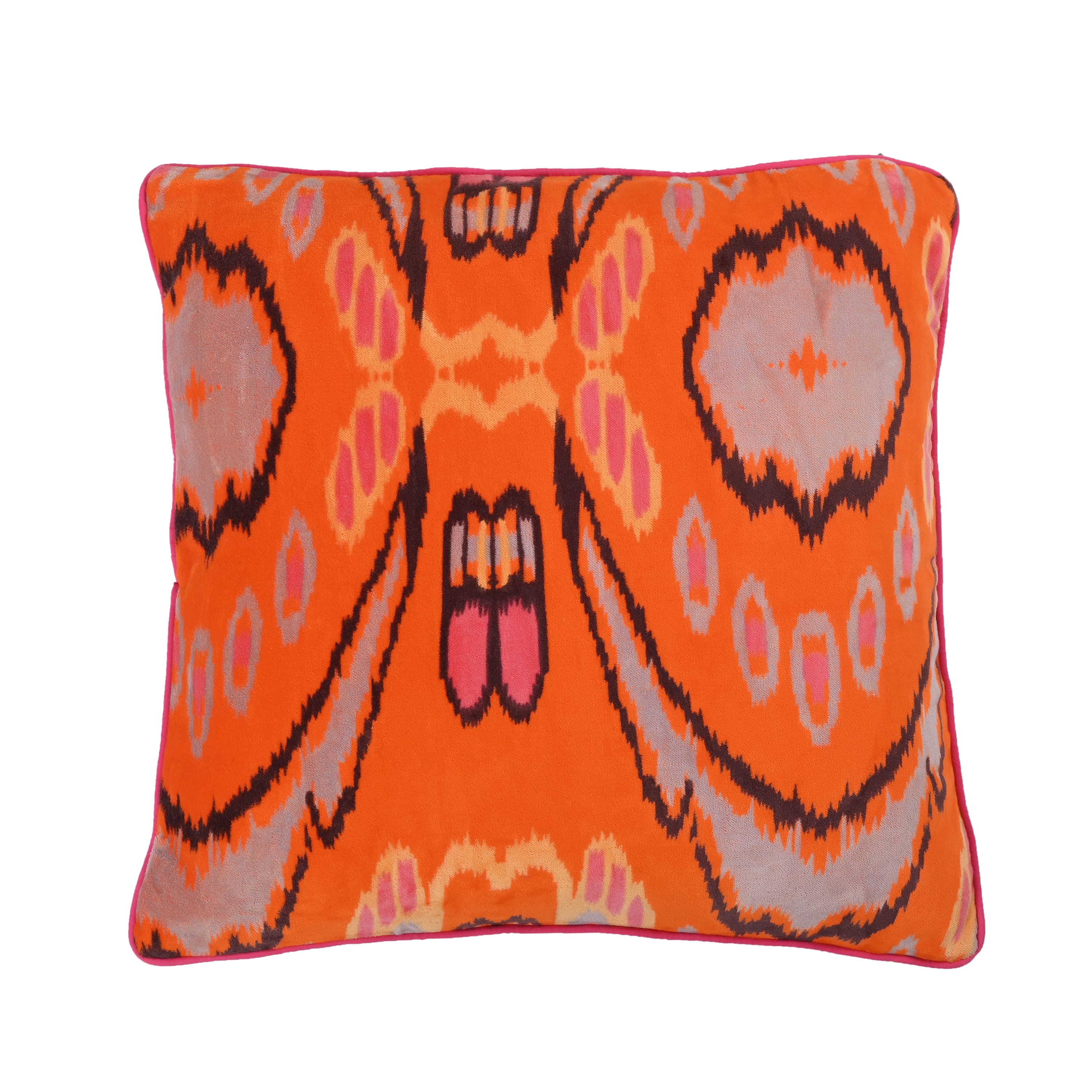 Velvet Ikat Cushion — handmade quilted velvet cushion cover, ethically made in Rajasthan, India