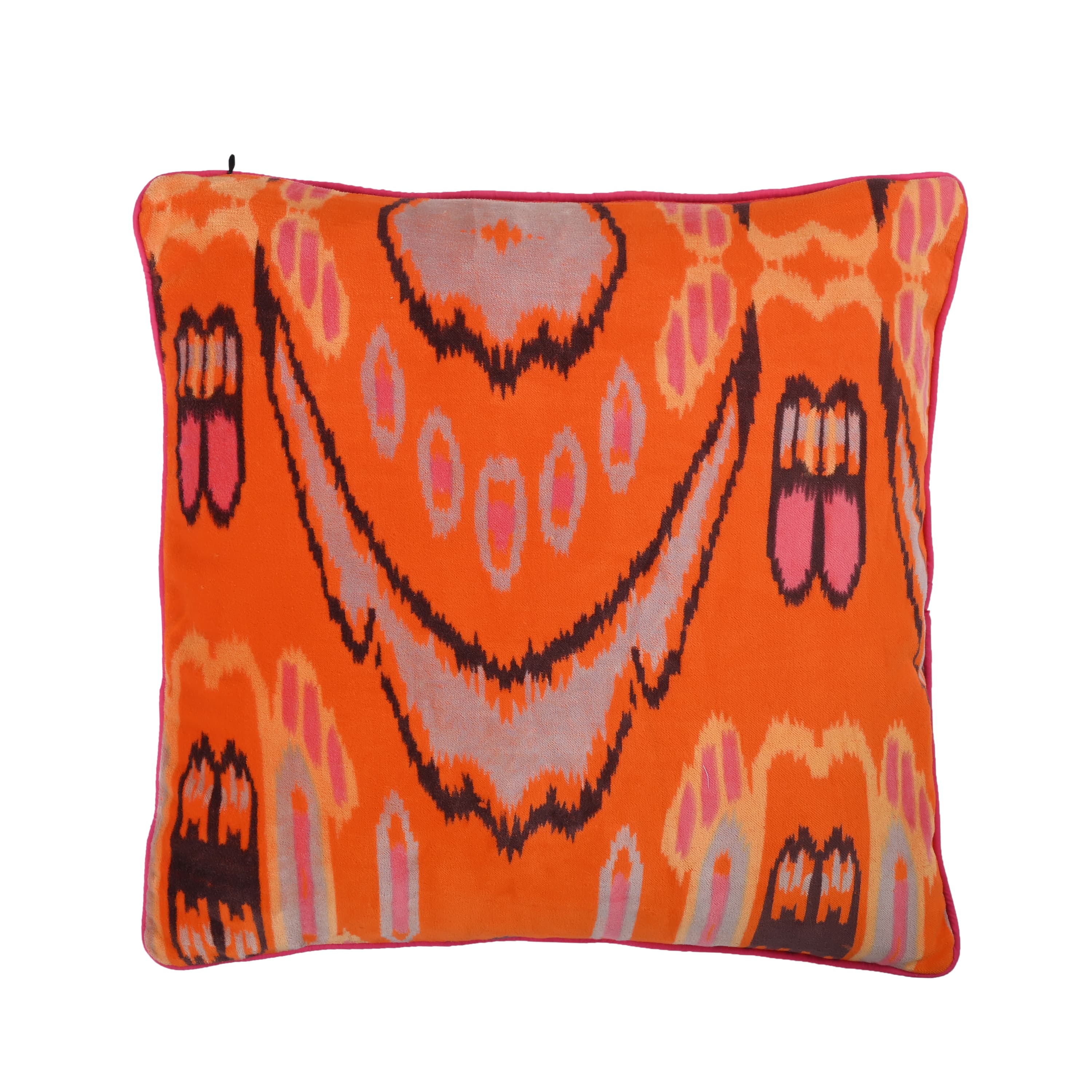 Velvet Ikat Cushion — handmade quilted velvet cushion cover, ethically made in Rajasthan, India