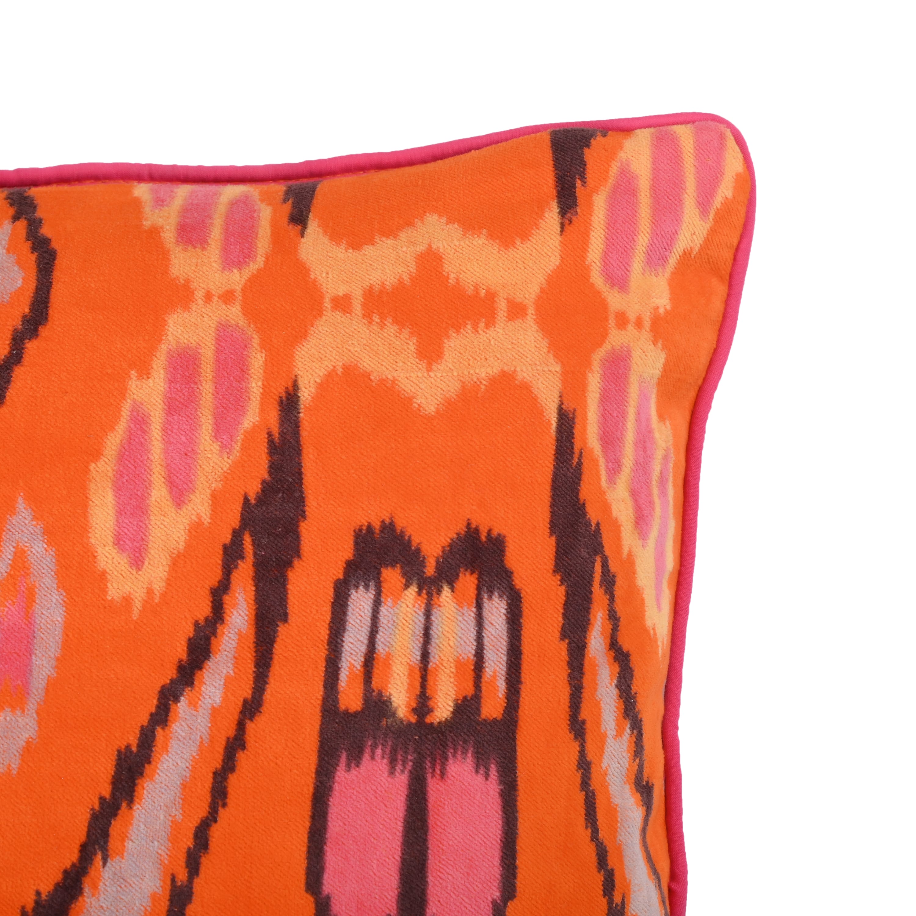 Velvet Ikat Cushion — handmade quilted velvet cushion cover, ethically made in Rajasthan, India
