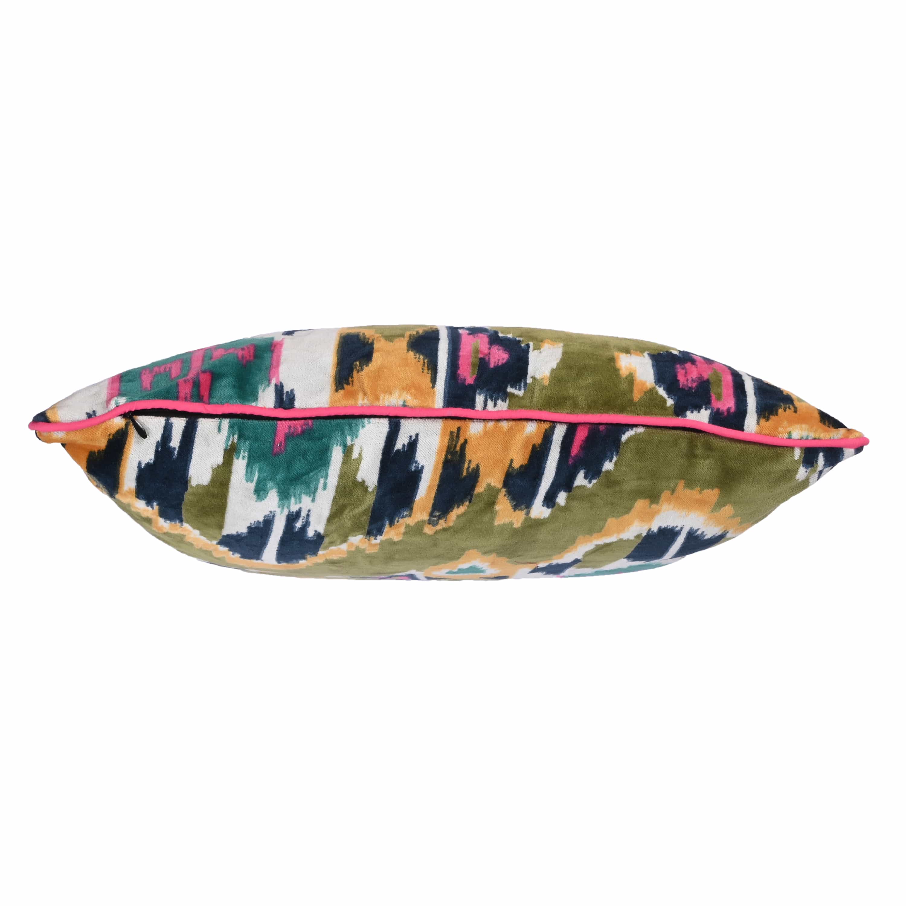 Velvet Ikat Cushion — handmade quilted velvet cushion cover, ethically made in Rajasthan, India
