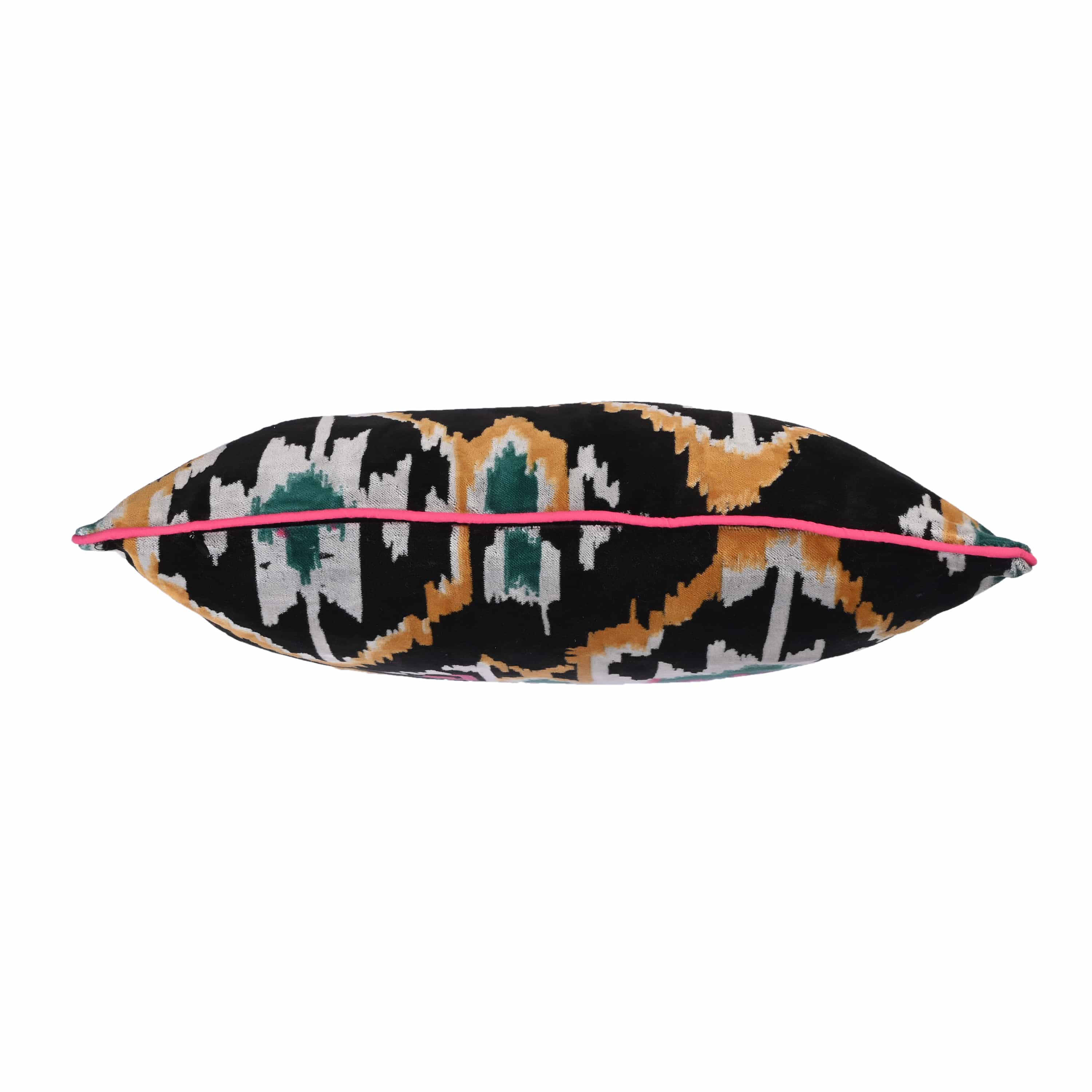 Velvet Ikat Cushion — handmade quilted velvet cushion cover, ethically made in Rajasthan, India
